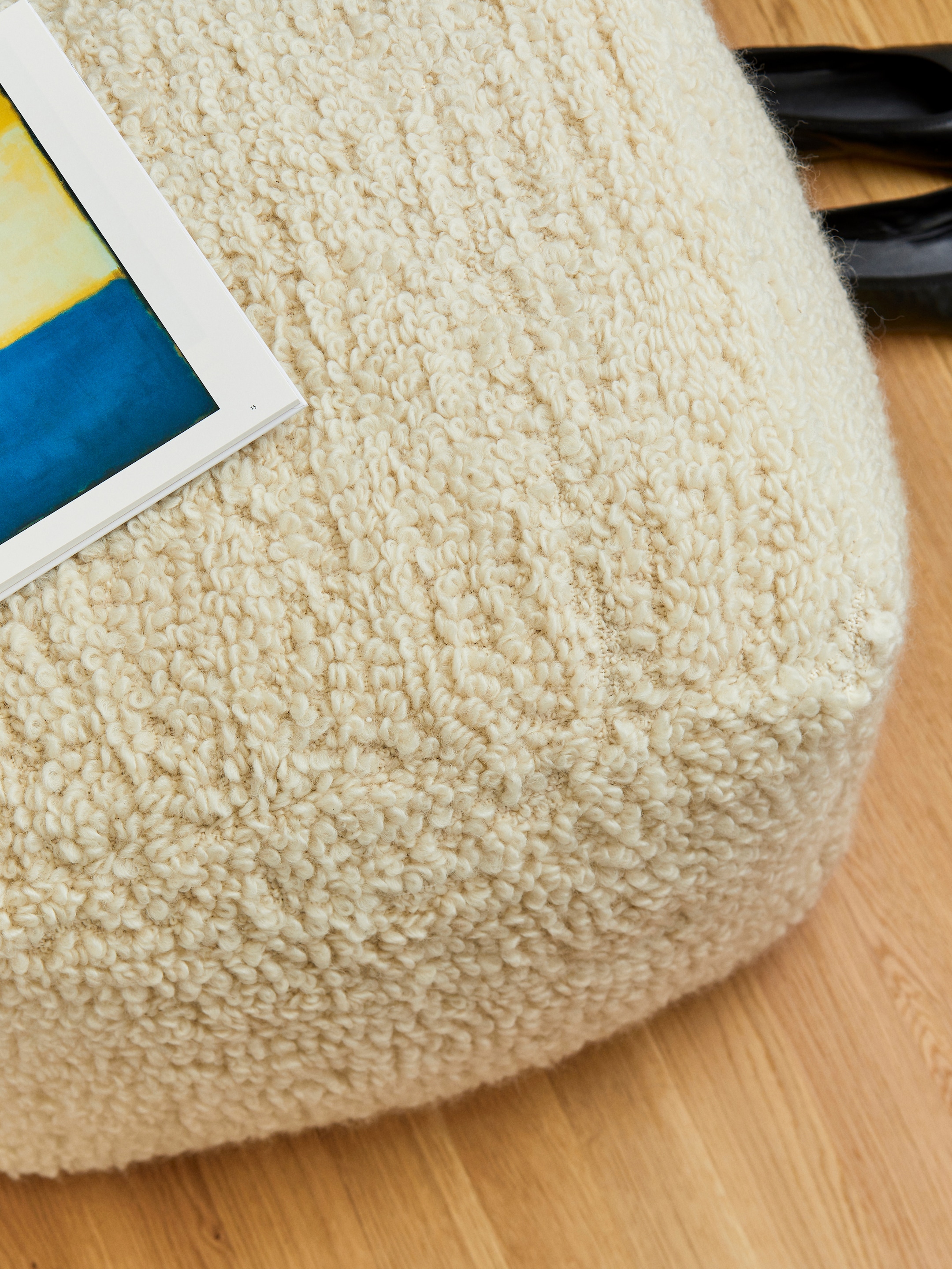 Sittpuff i bomull och ull - Ljusbeige - Homeware - StillMedia/DescriptiveDetail - 4