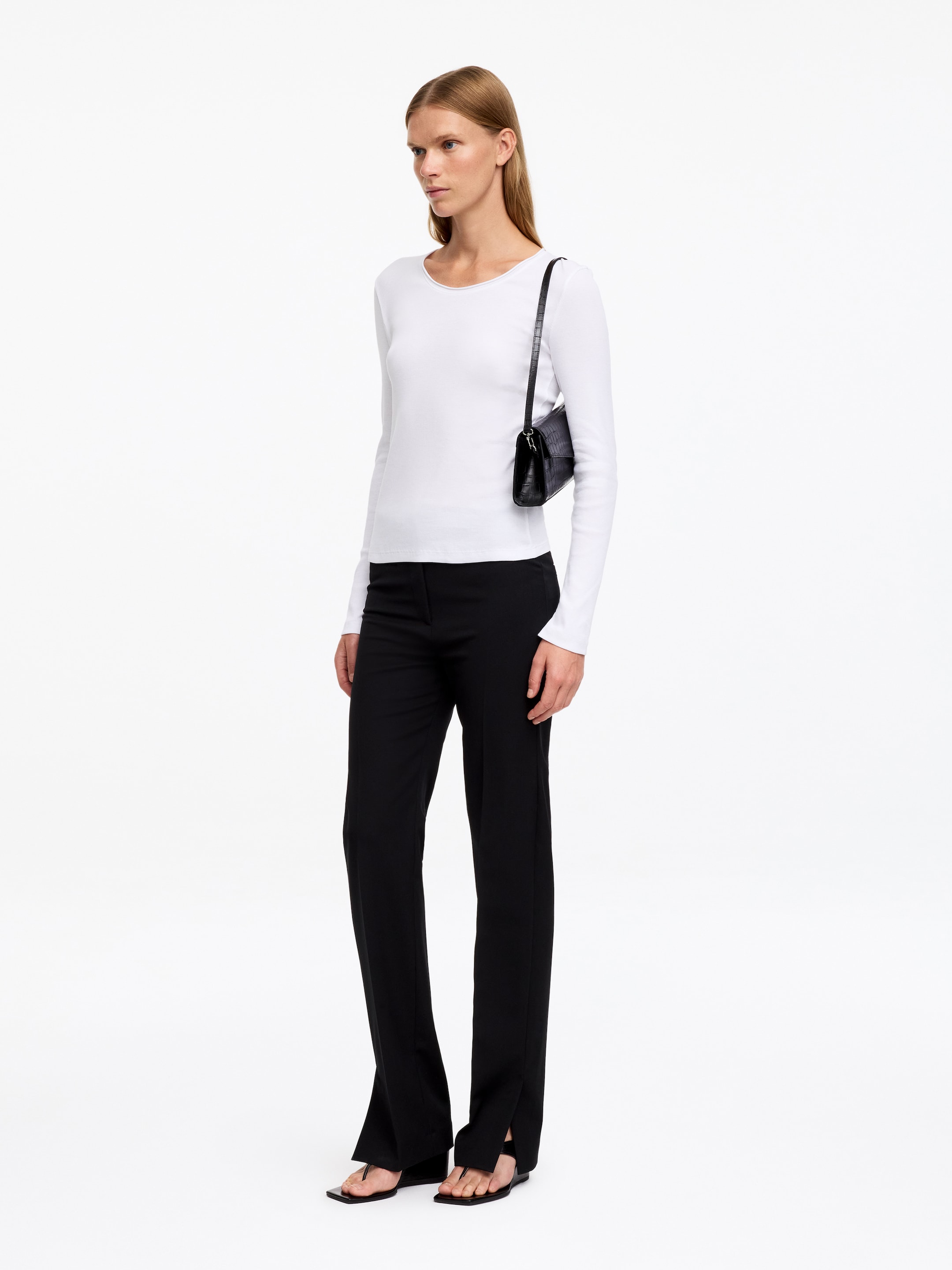 Rib Cotton Top - White - Slim fit - women - StillMedia/Lookbook - 5