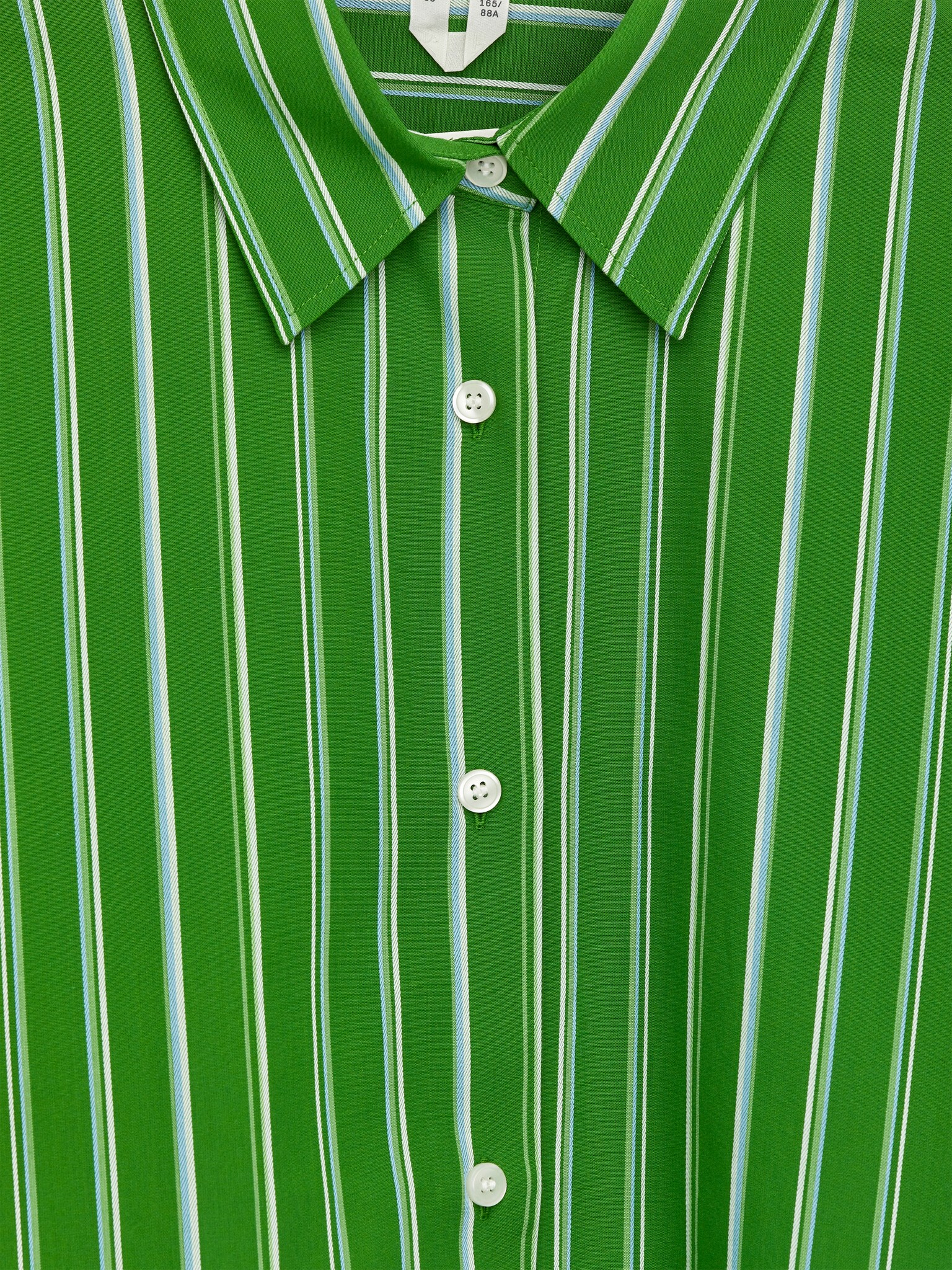 Chemise en popeline décontractée - Vert/Rayures/Rose - 2