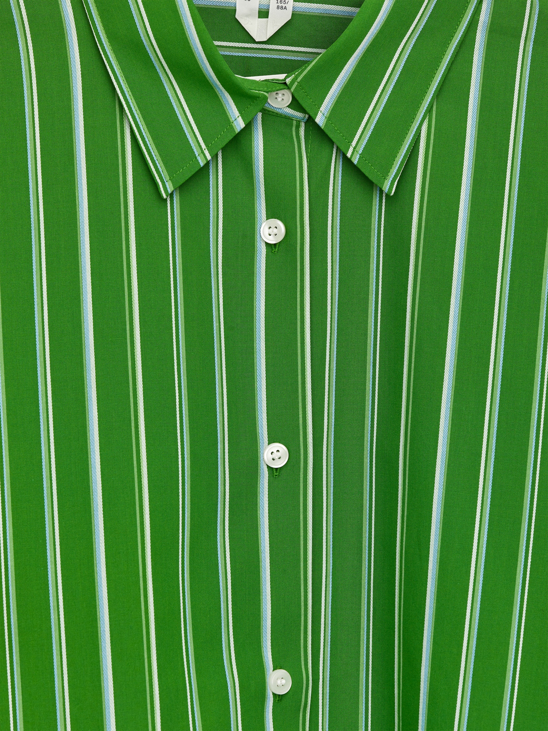 Relaxed Poplin Shirt - Green/Striped - Loose fit - Women - StillMedia/DescriptiveDetail - 1