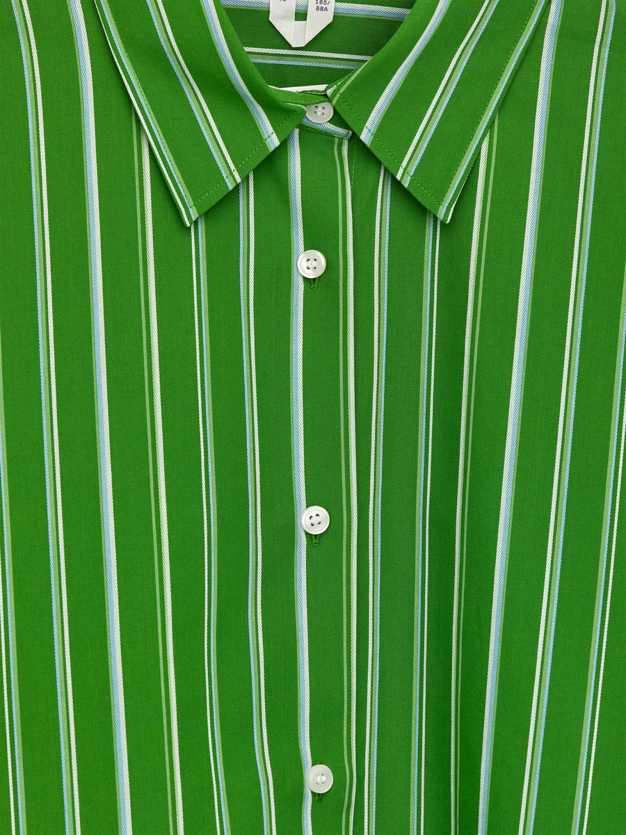 Green White Stripe Poplin Shirt