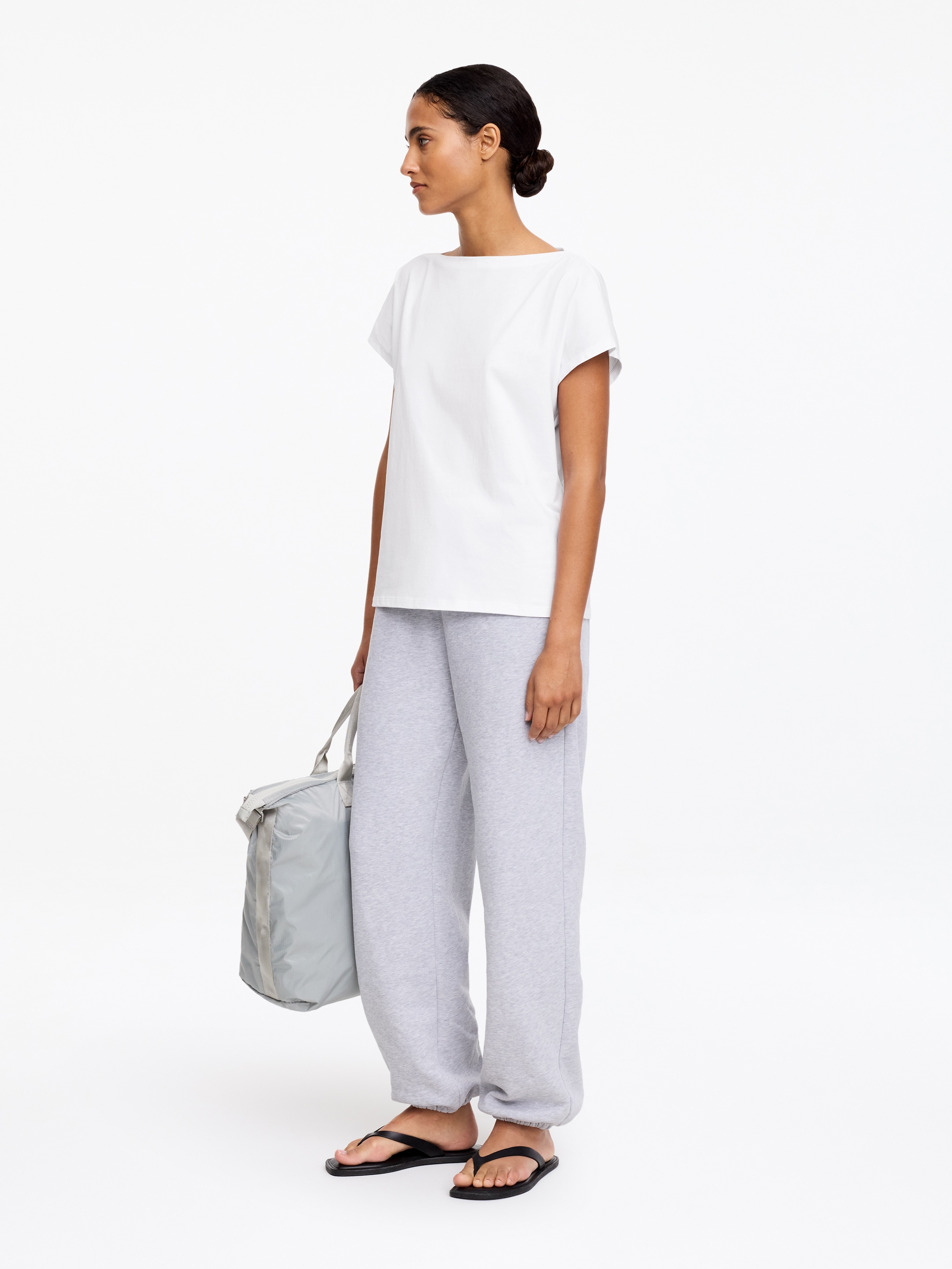 Cap-Sleeve Top - White - Loose fit - Women - StillMedia/Lookbook - 3