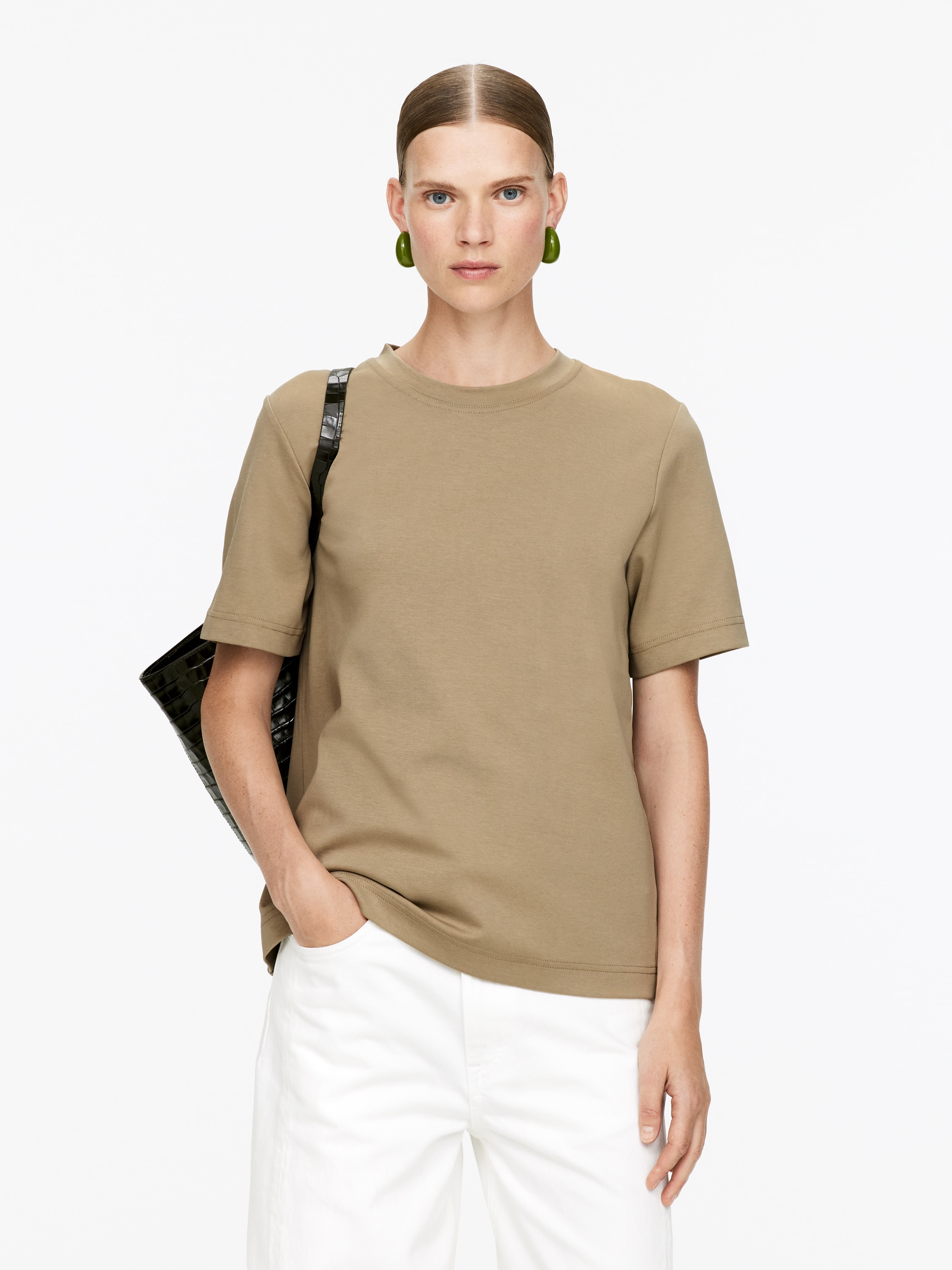 PEARL Heavyweight T-Shirt - Taupe/Bordeauxrood/Wit/Roze/Grey Melange/Zwart/Dark Blue/Donkerbruin/Light Blue/Dark Brown