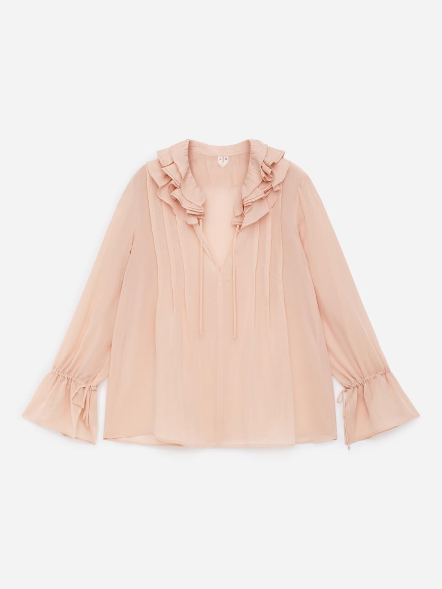 ARKET Women's  Frill-Collar Blouse Beige,  size 38