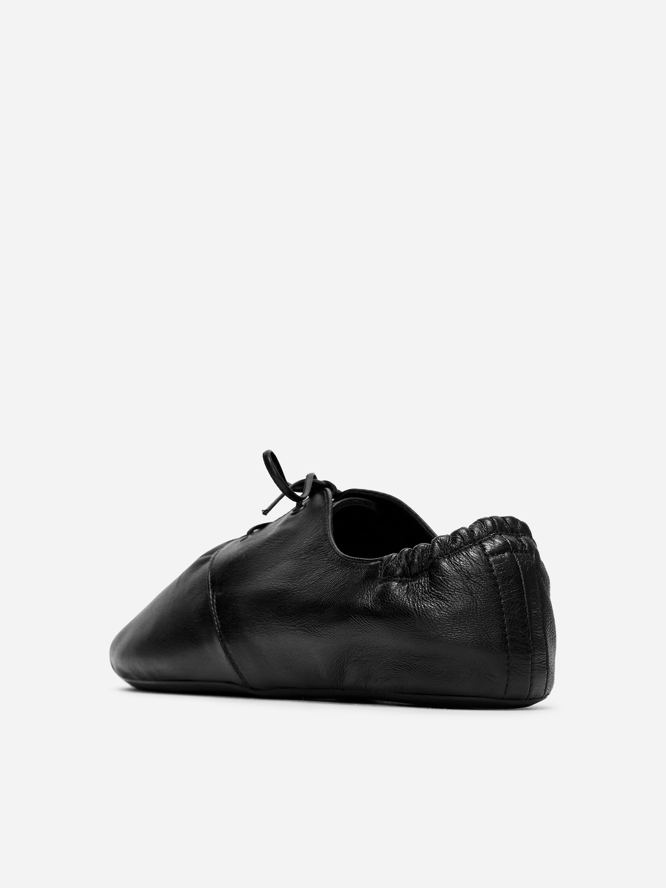 Soft Leather Lace-Up Shoes - Black - Women - StillMedia/DescriptiveStillLife - 5