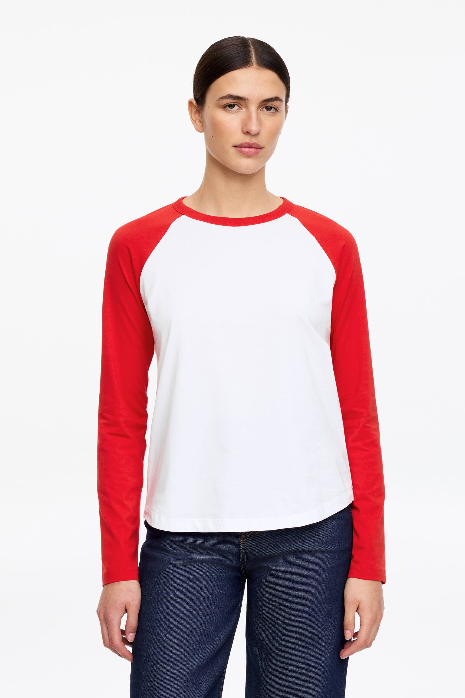 Camiseta de manga larga - Blanco/Rojo/Blanco/gris - 1