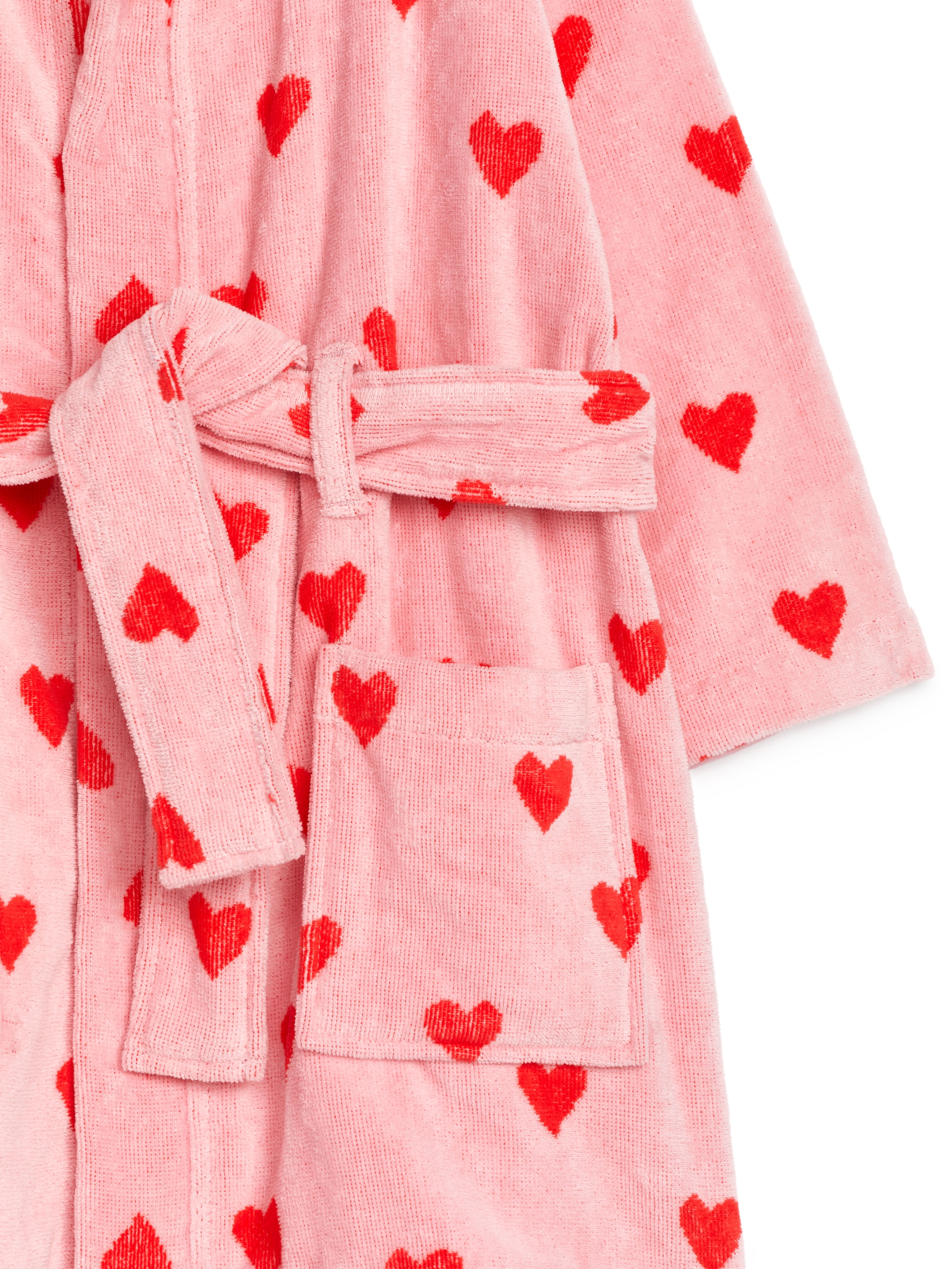 Cotton Terry Bathrobe - Pink/Red Hearts - Regular fit - Children - StillMedia/DescriptiveDetail - 2