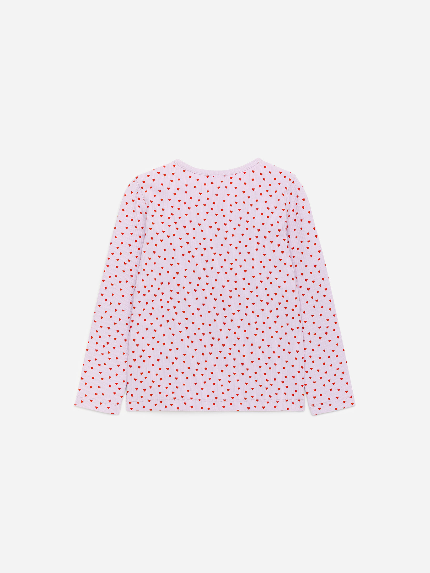 Geripptes Oberteil - Rosa/rote Herzen - Regular Fit - Children - StillMedia/DescriptiveStillLife - 1