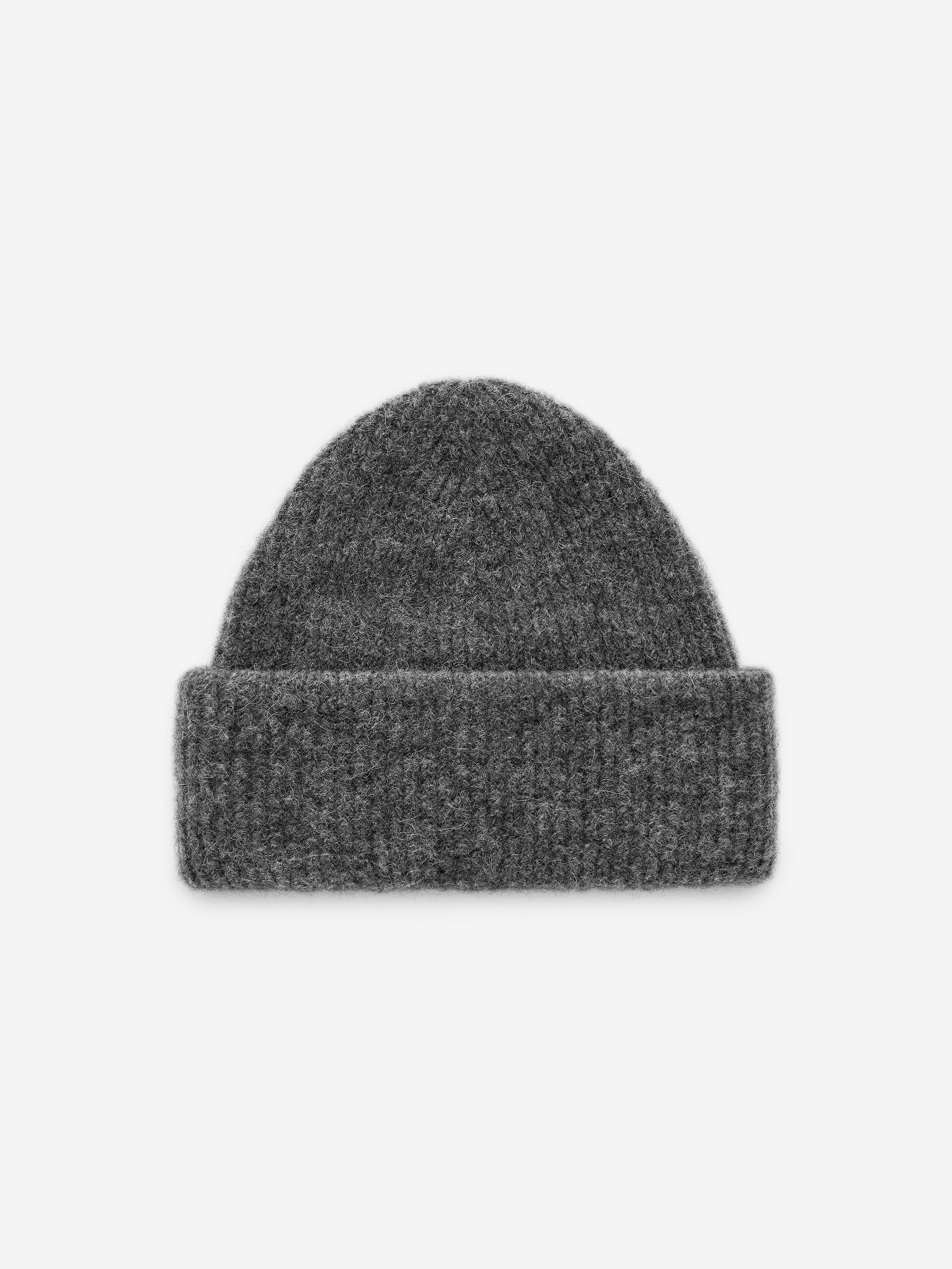 Alpaca-Wool Blend Beanie-#666B75-8534