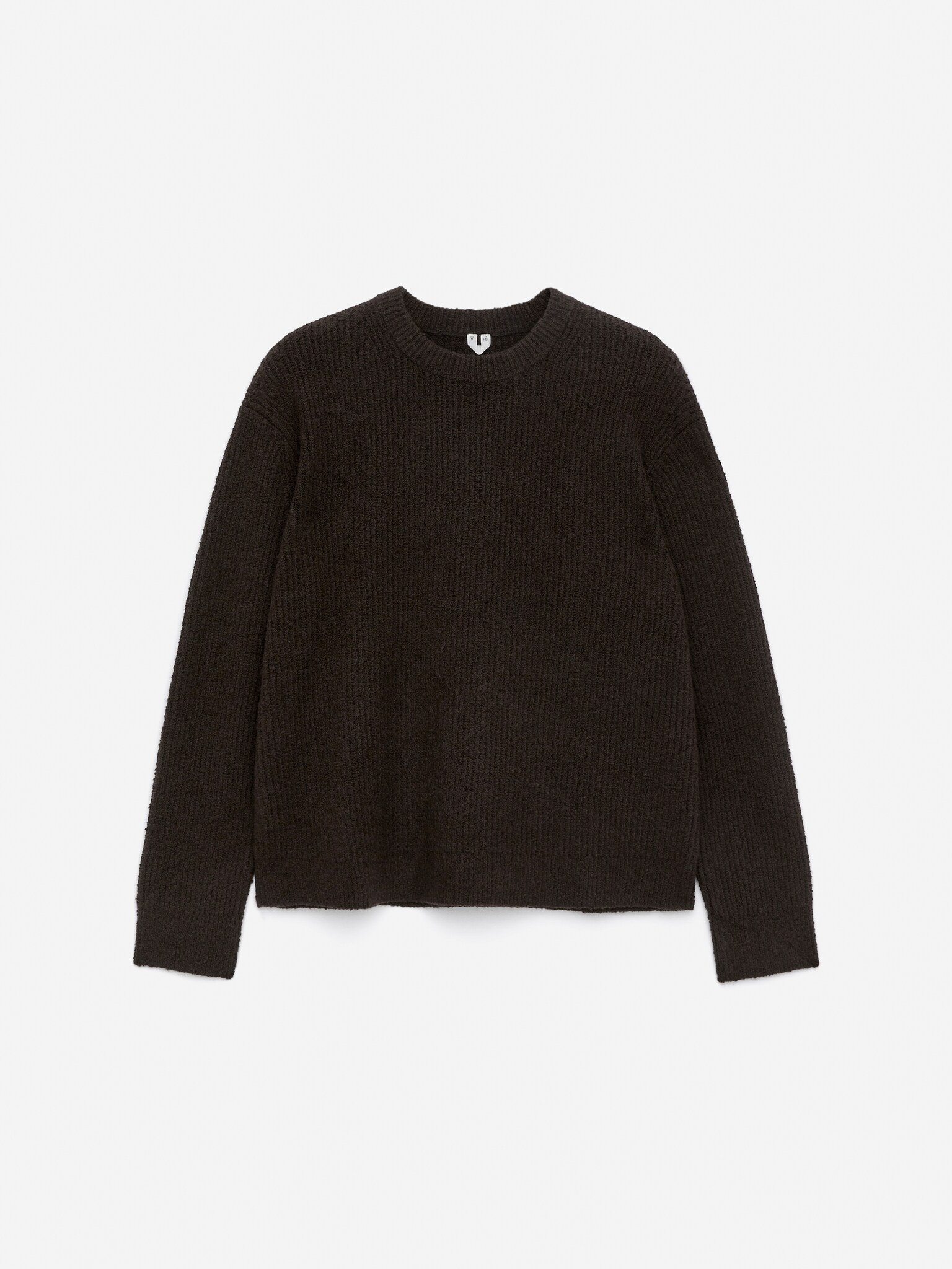 Pull en coton mélangé - Marron foncé/Gris chiné - 2