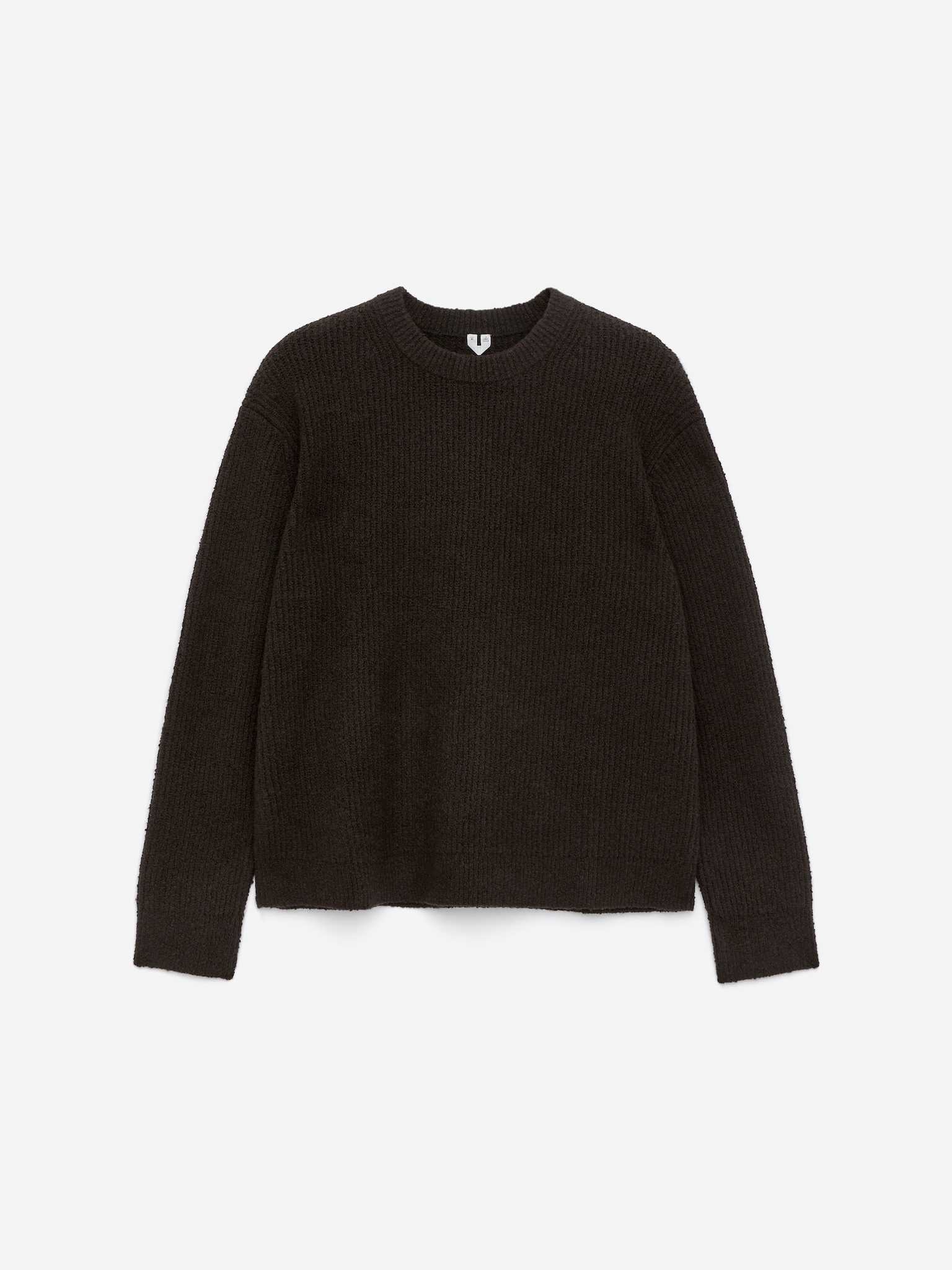 Pull en coton mélangé - Marron foncé/Gris chiné - 2