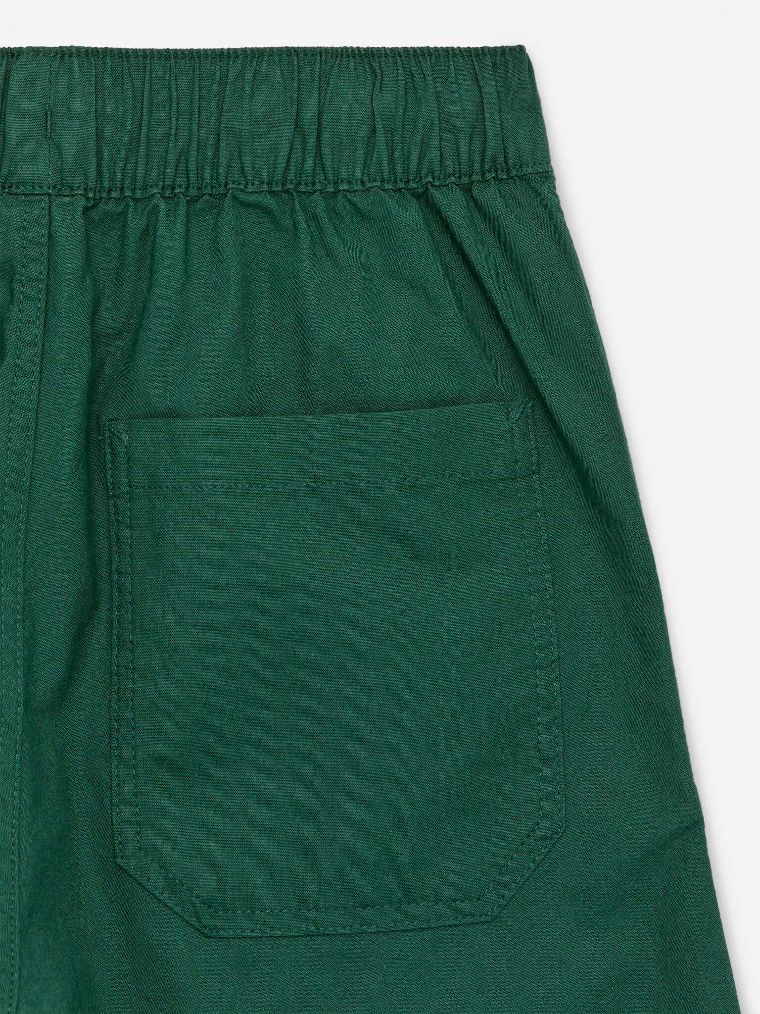 Relaxed Cotton Shorts - Dark Green - 3
