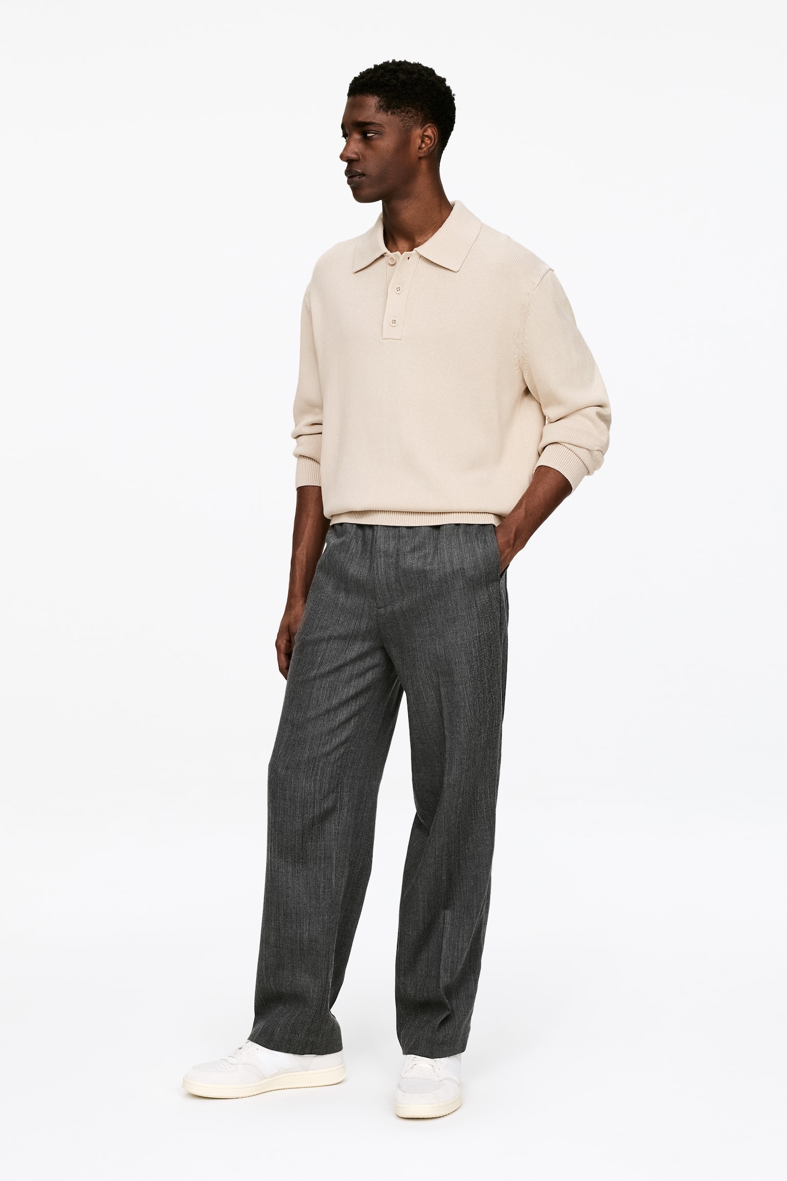 Polo de lyocell y algodón - Beige/Azul oscuro/Verde - 6