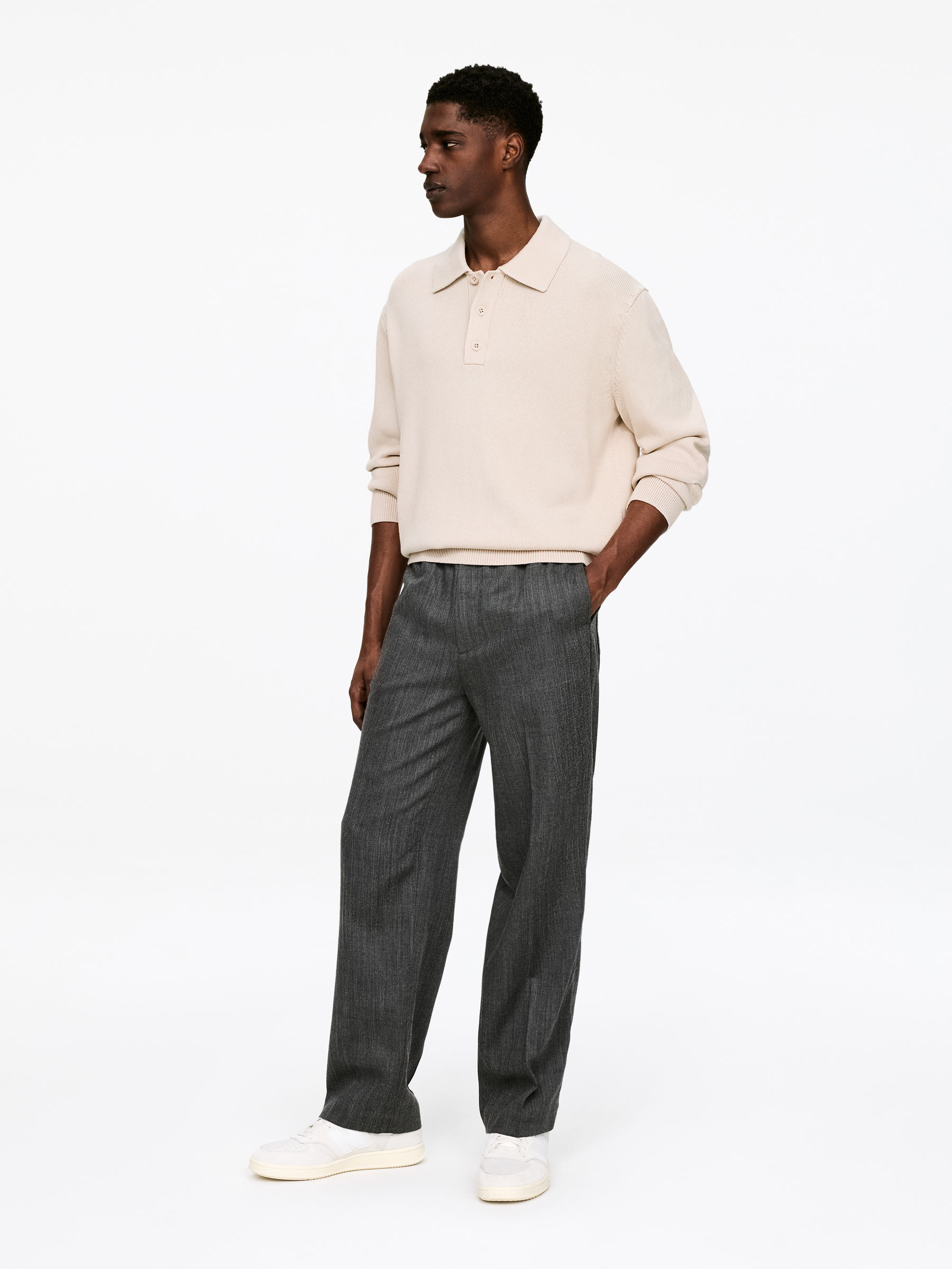 Cotton Lyocell Polo Shirt - Beige - Regular fit - Men - StillMedia/Lookbook - 6