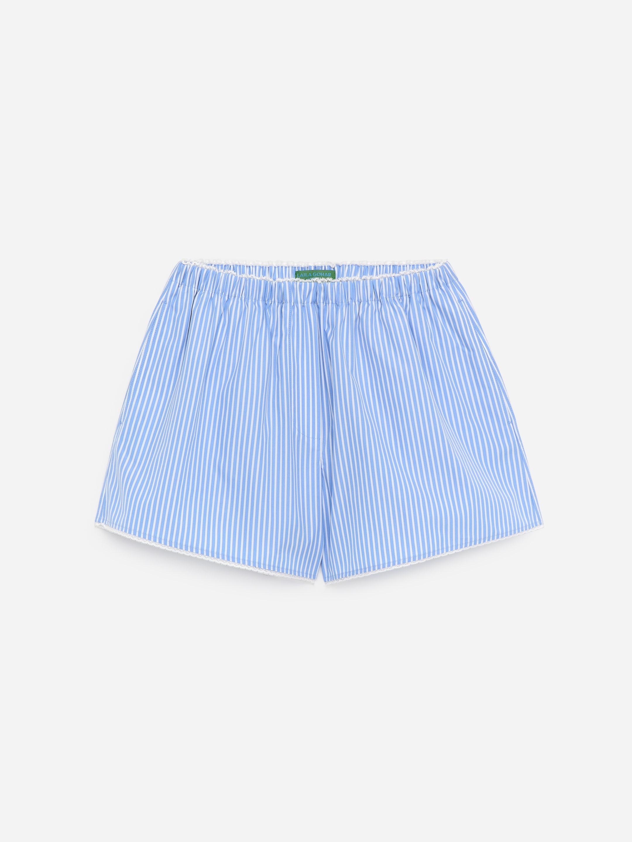 ARKET and Laila Gohar | Shorts med spetskant-Blå-18763