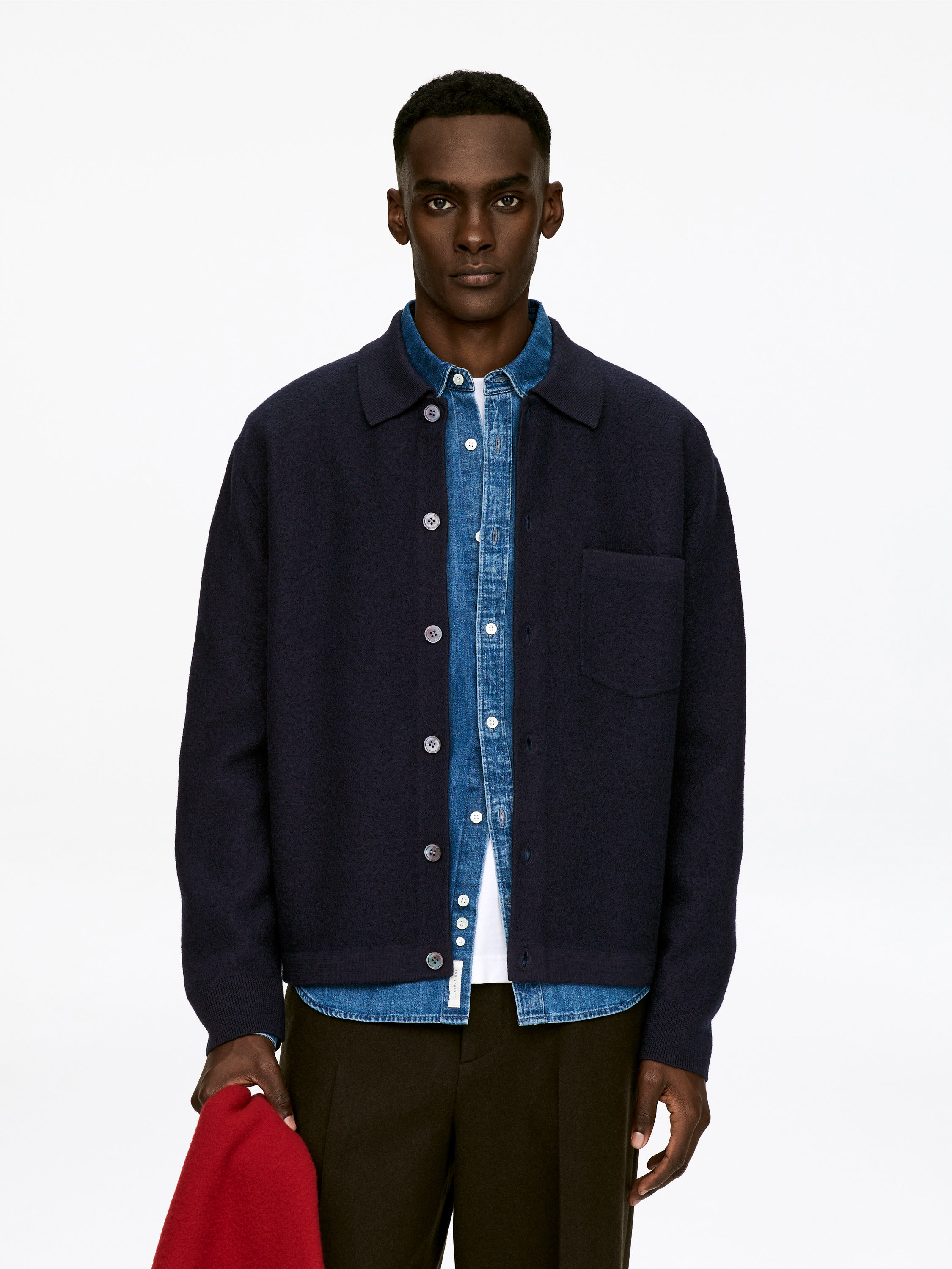 Boiled Wool Cardigan-#272930-17108