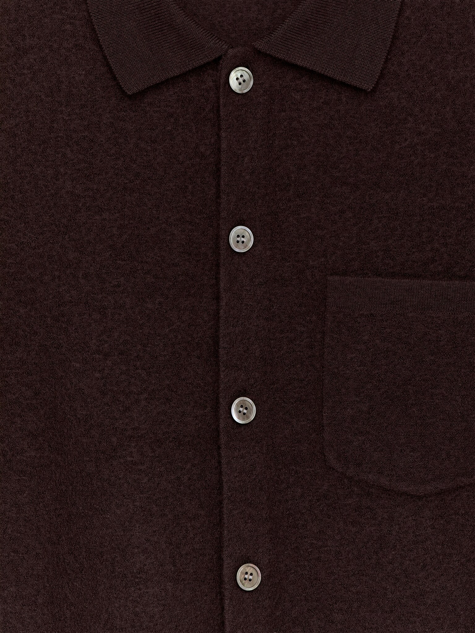 Cardigan en laine bouillie - Marron/gris/Bleu foncé - 4