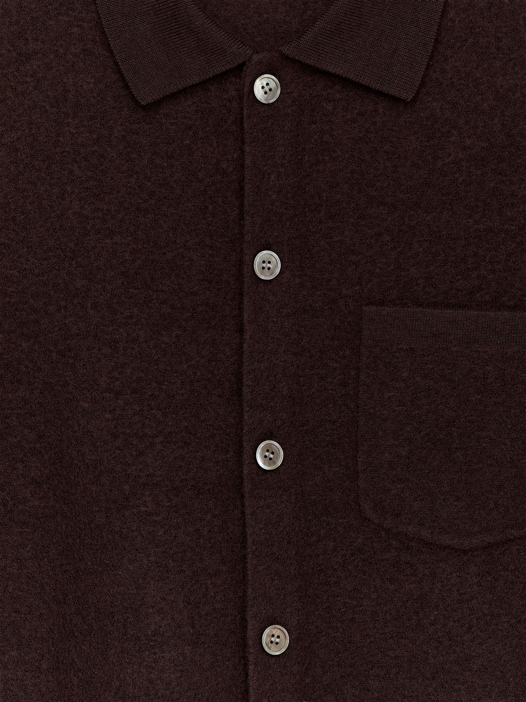 Boiled Wool Cardigan - Brown - Regular fit - Men - StillMedia/DescriptiveDetail - 2