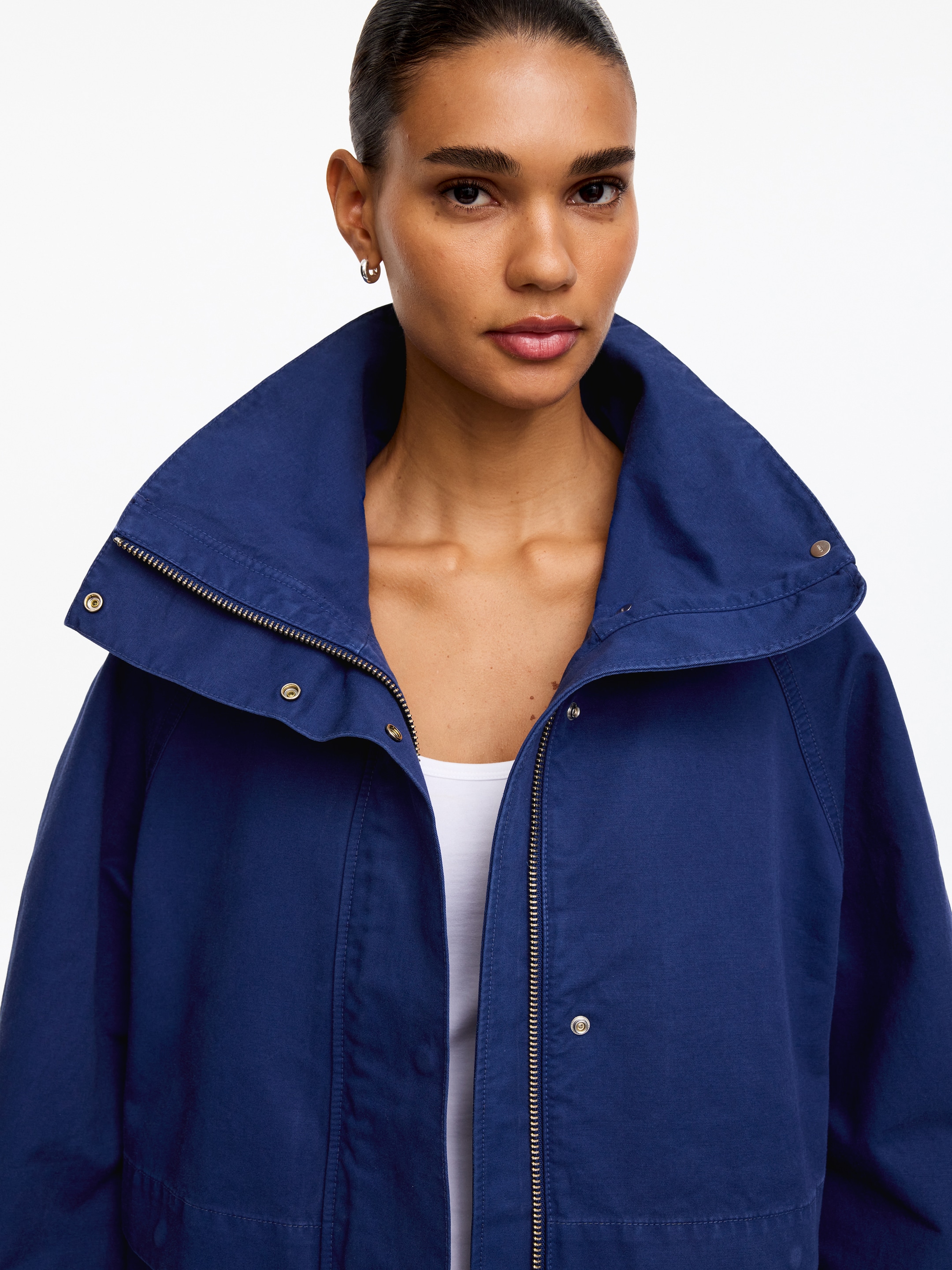 Cotton WorkwearJacket - Dark Blue - Relaxed fit - Women - StillMedia/Lookbook - 2