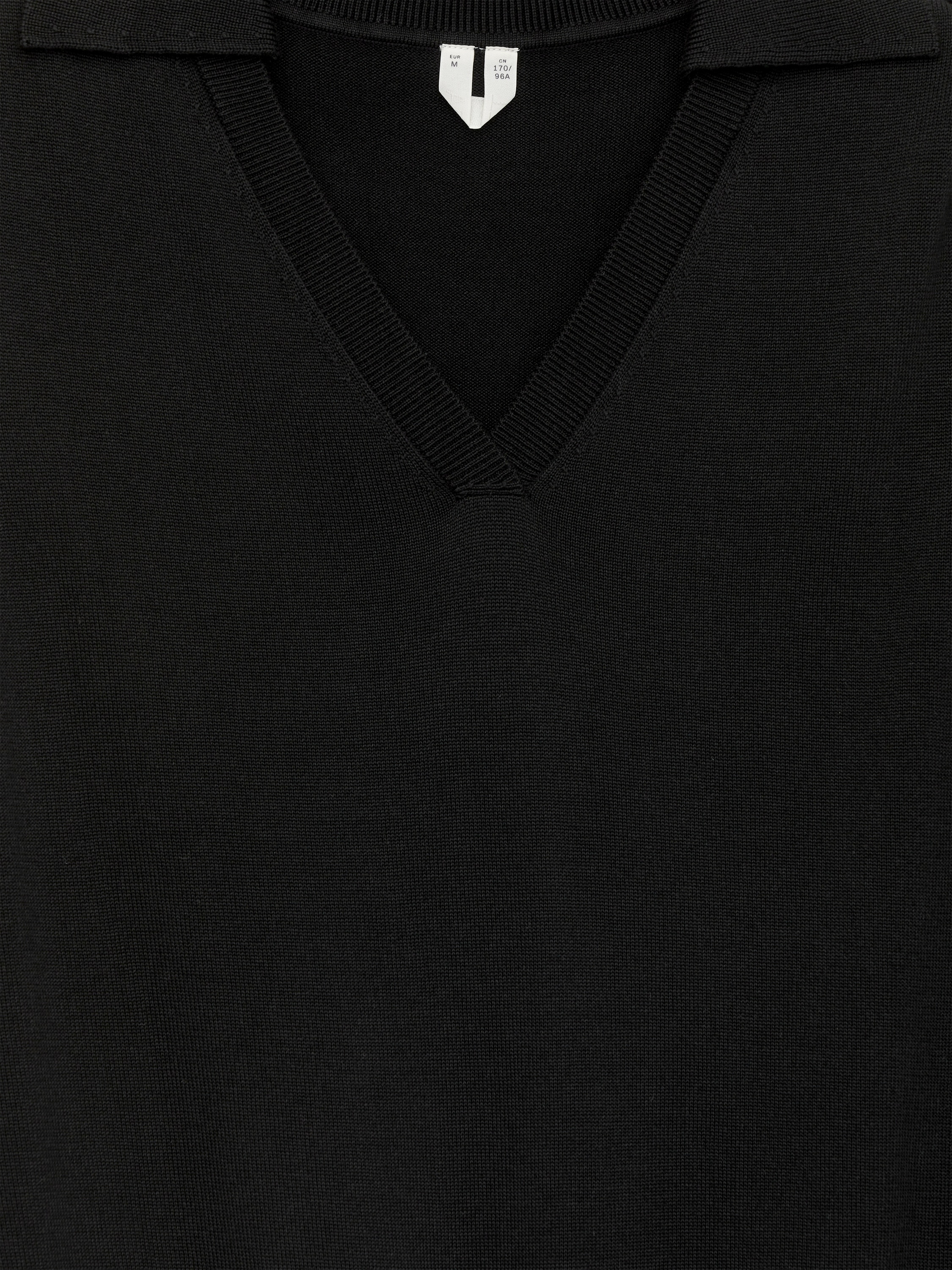 Knitted V-Neck Vest – Black – ARKET DK