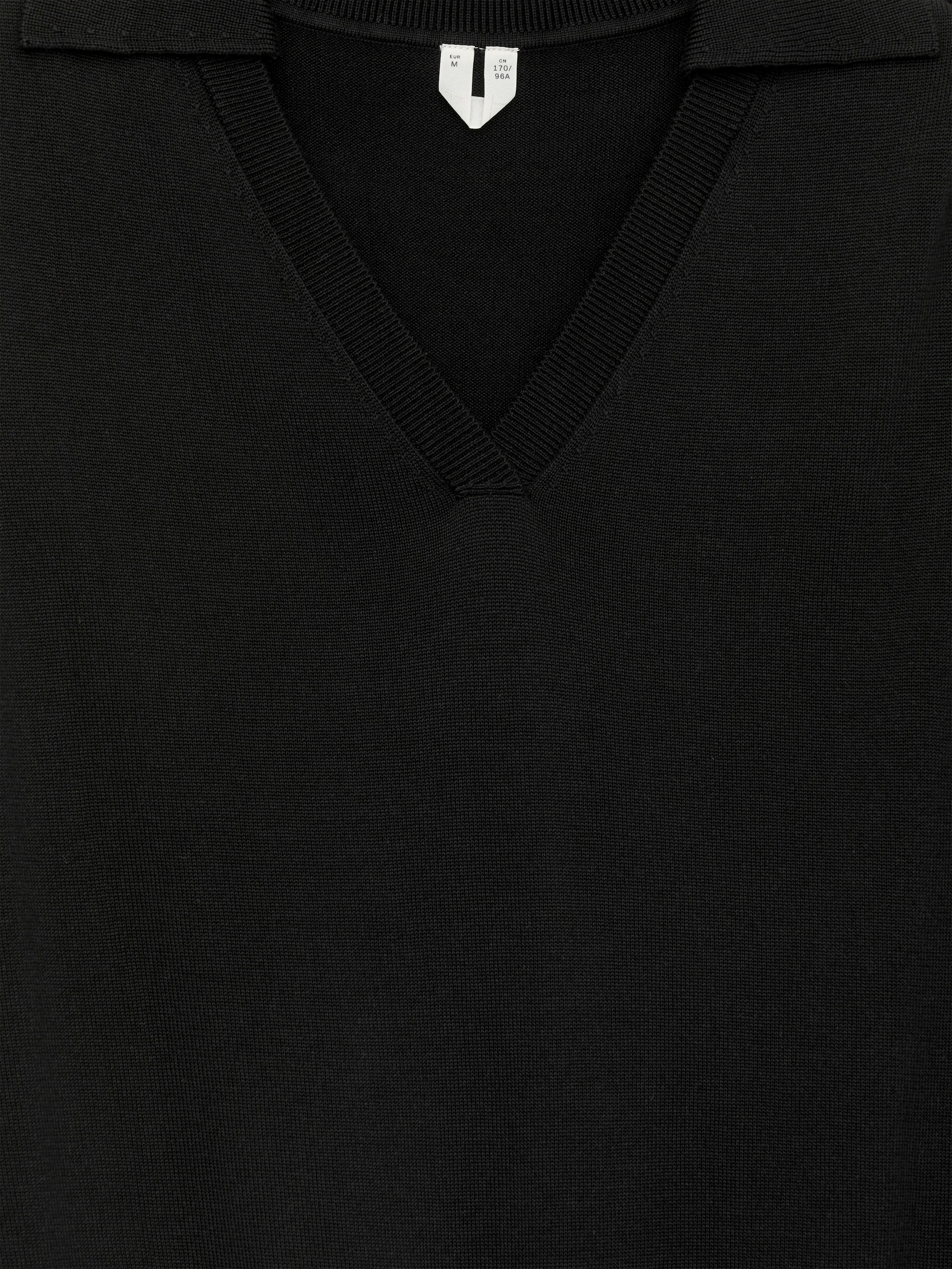 Stickad v-ringad slipover - Svart - Regular fit - Women - StillMedia/DescriptiveDetail - 2