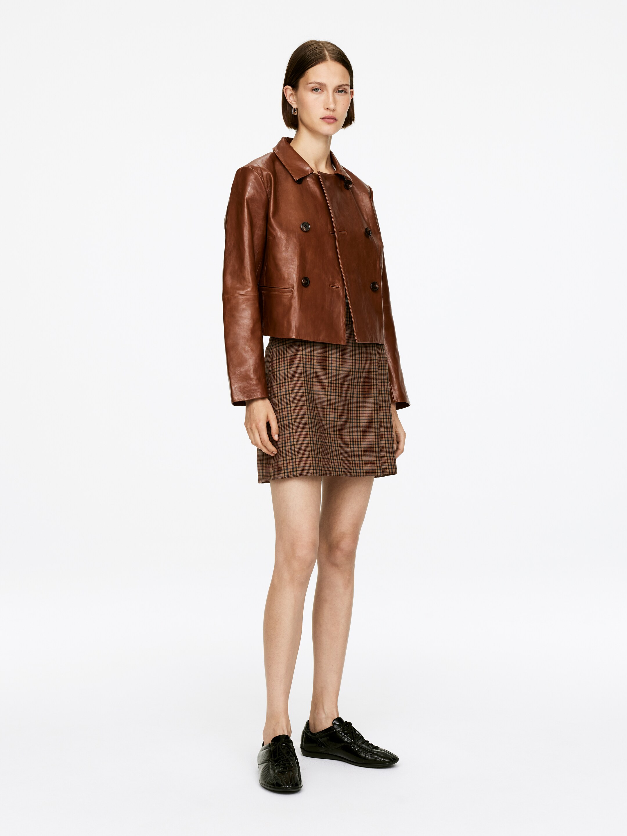 Vis større bilde: Omslagsskjørt - Mørk beige/rutete - DAME | H&M NO 2