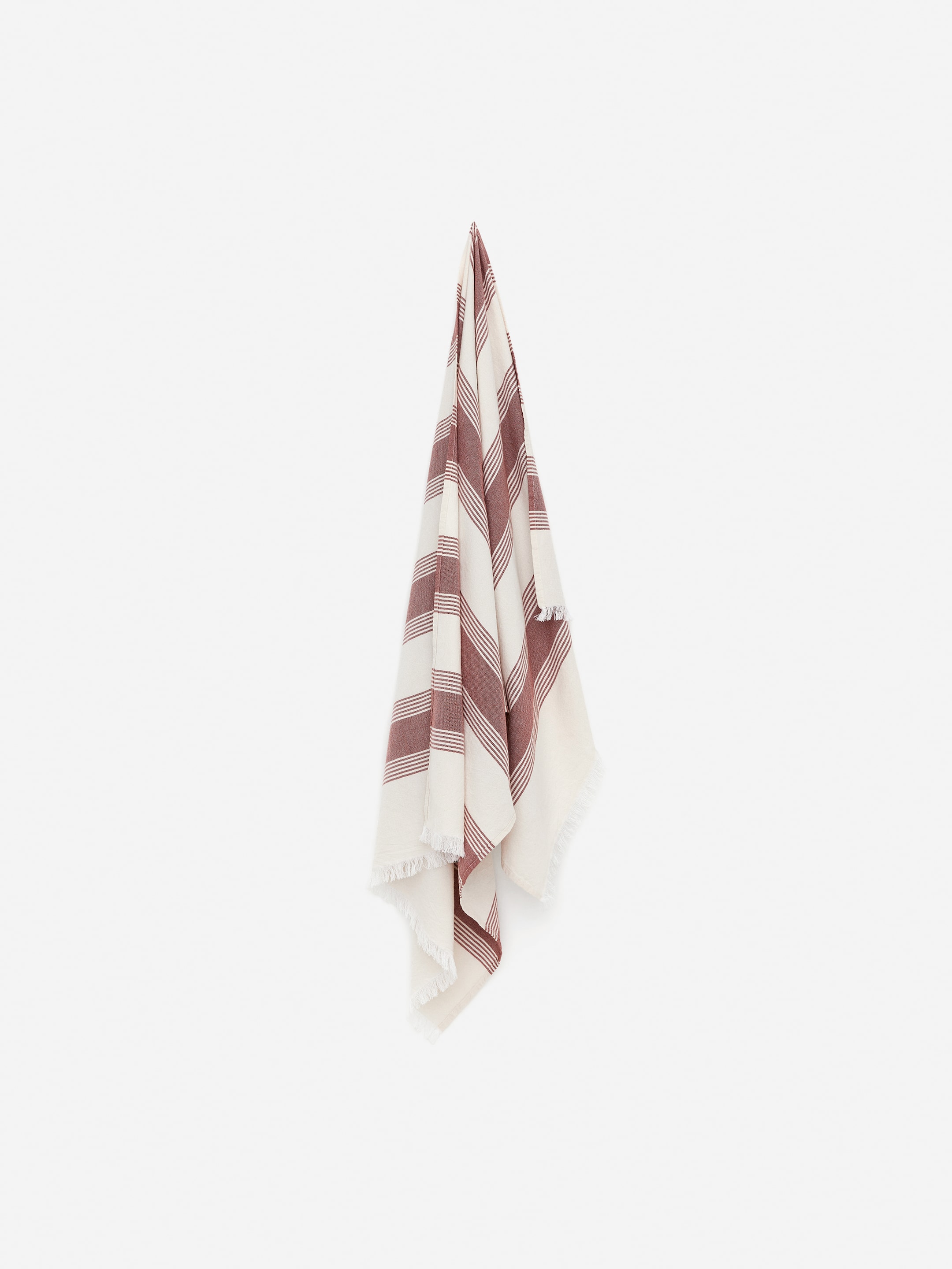 Zobraziť väčší obrázok: Bavlnená plážová deka - Off White/Burgundy - HOME | H&M SK 1