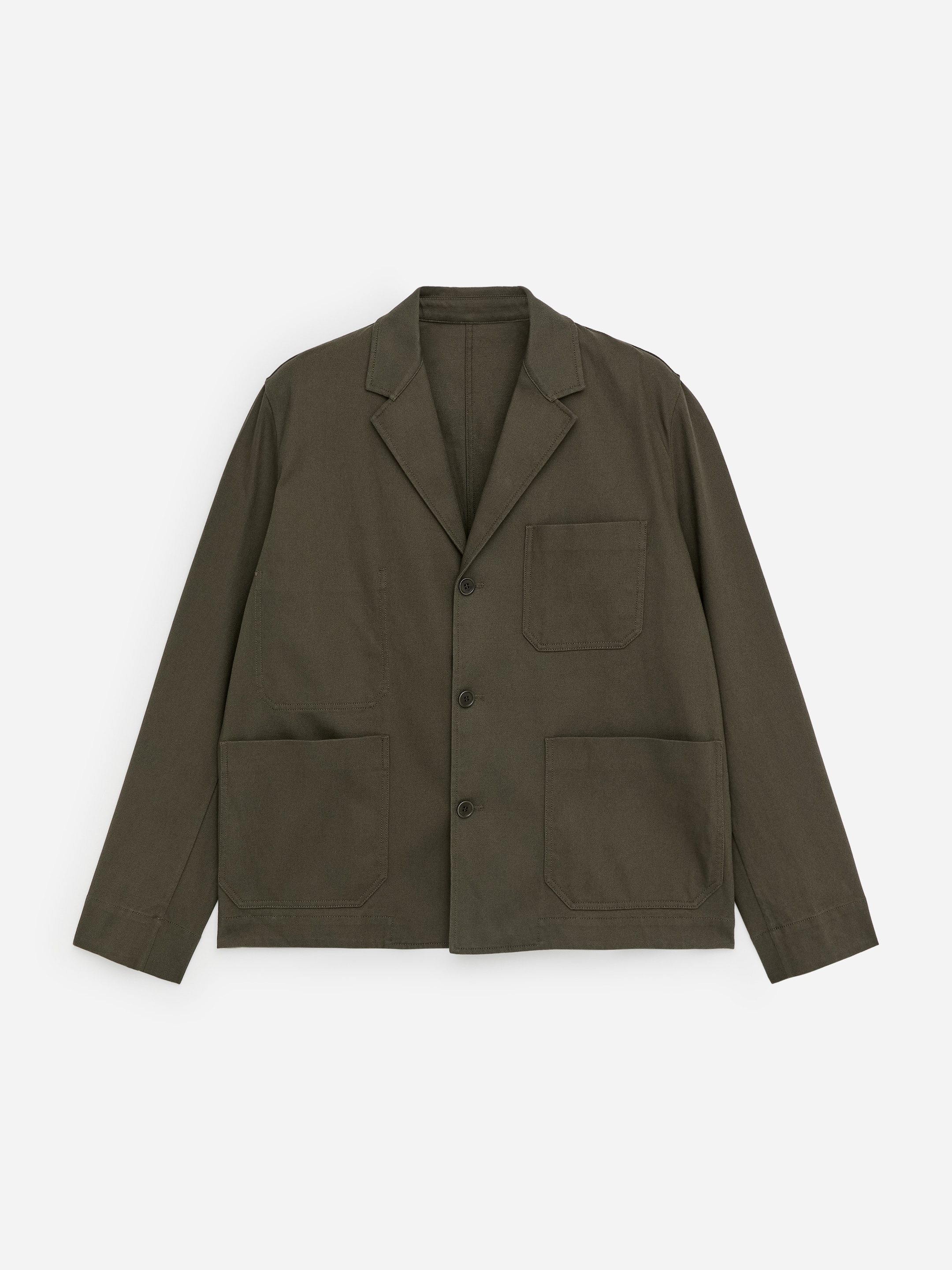 Relaxed Cotton-Linen Blazer-#625B43-18942