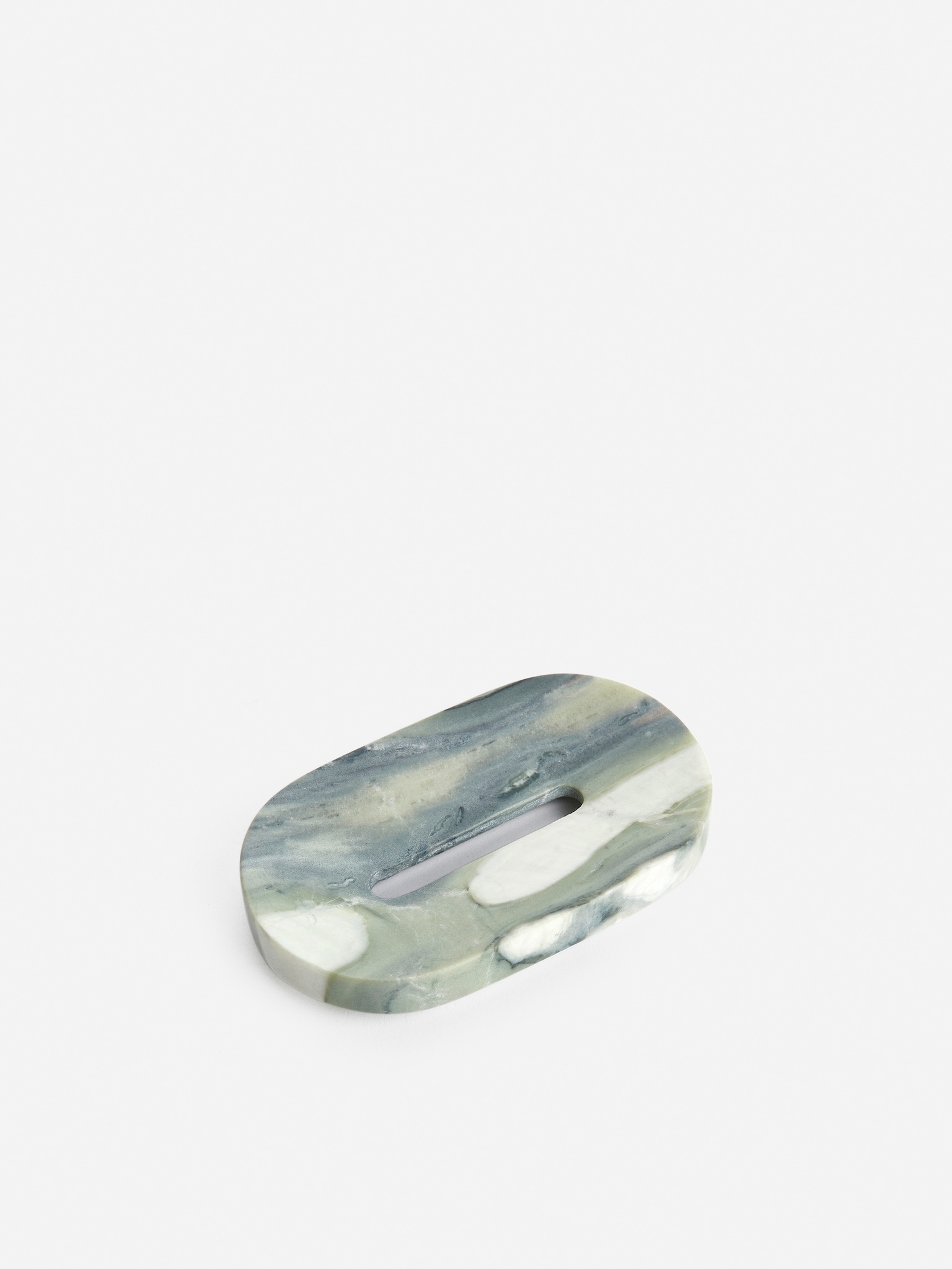 Porte-savon en marbre - Gris chiné/Beige