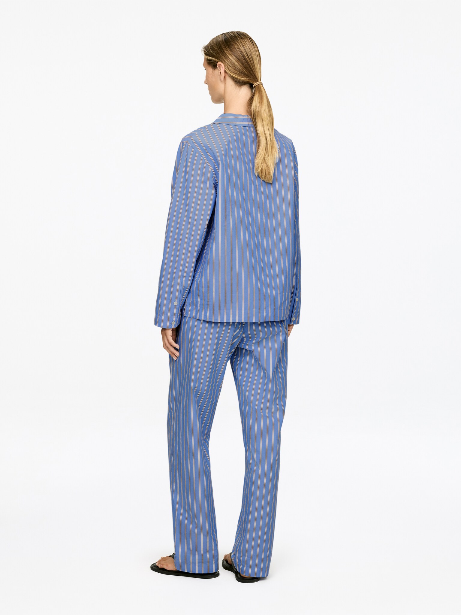 Chemise en satin de coton - Bleu/Rayé - 6