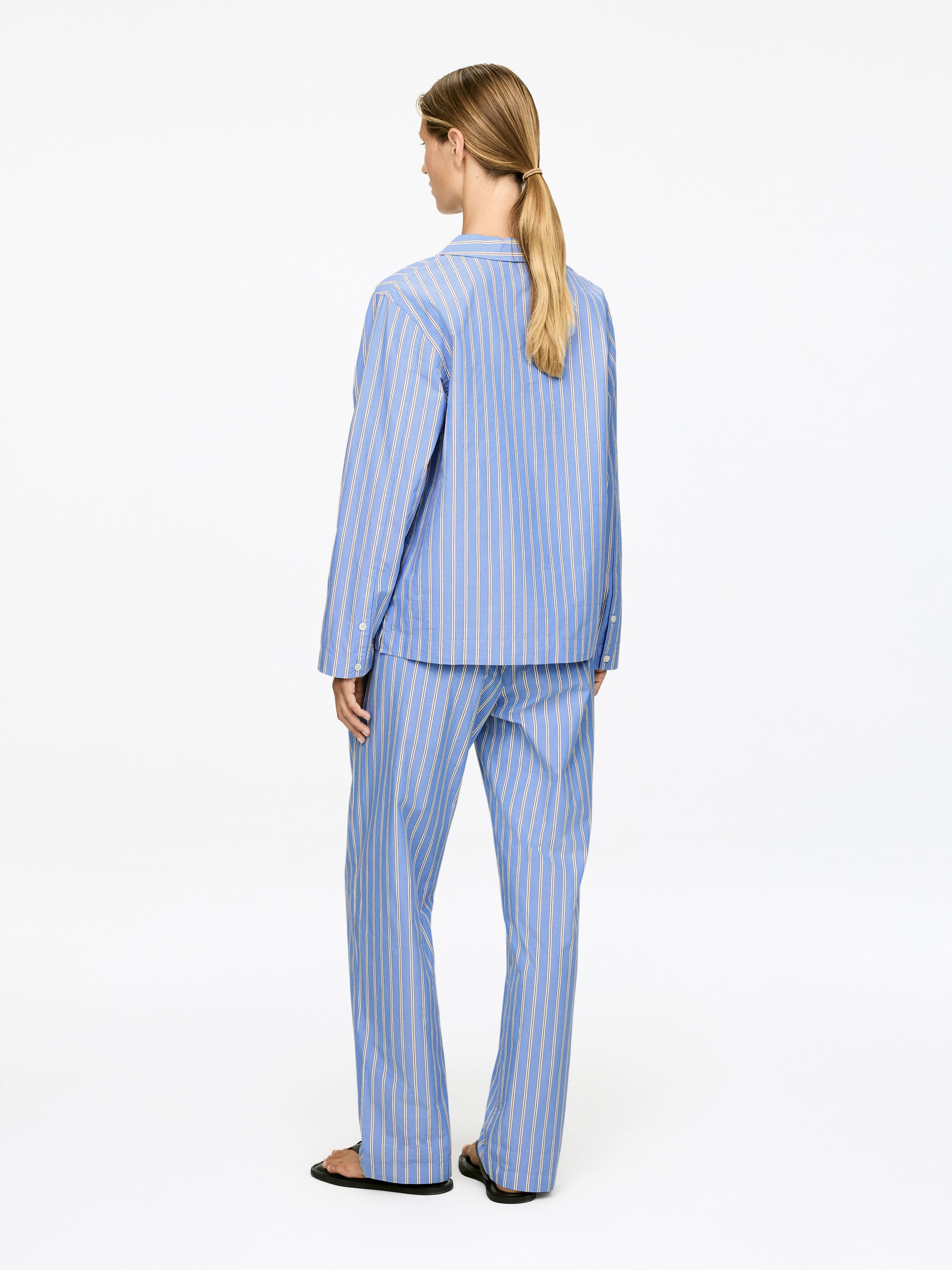 Cotton Satin Shirt - Blue/Striped - Regular fit - Women - StillMedia/Lookbook - 7