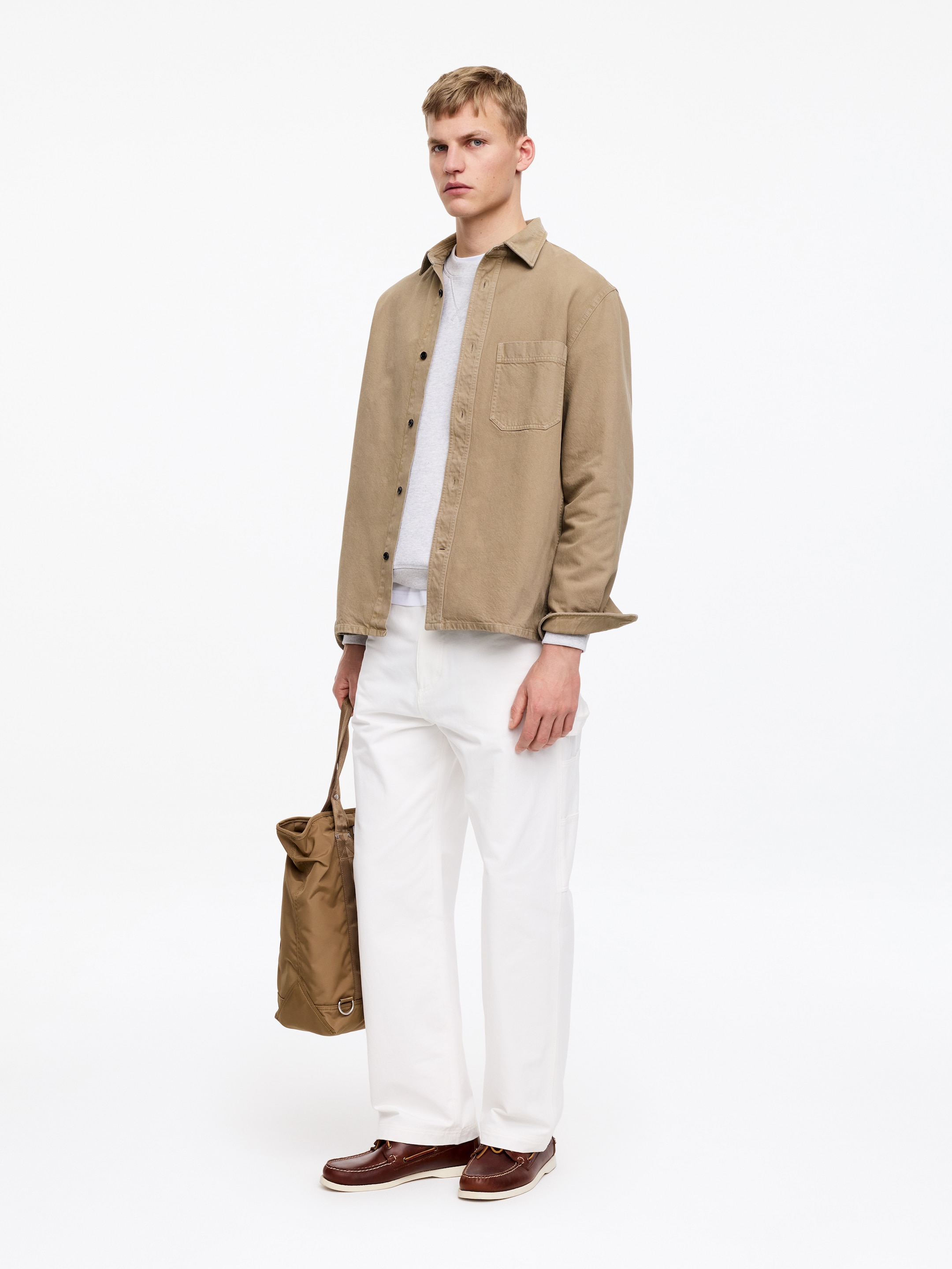Cotton Overshirt - Beige - Regular fit - Men - StillMedia/Lookbook - 4