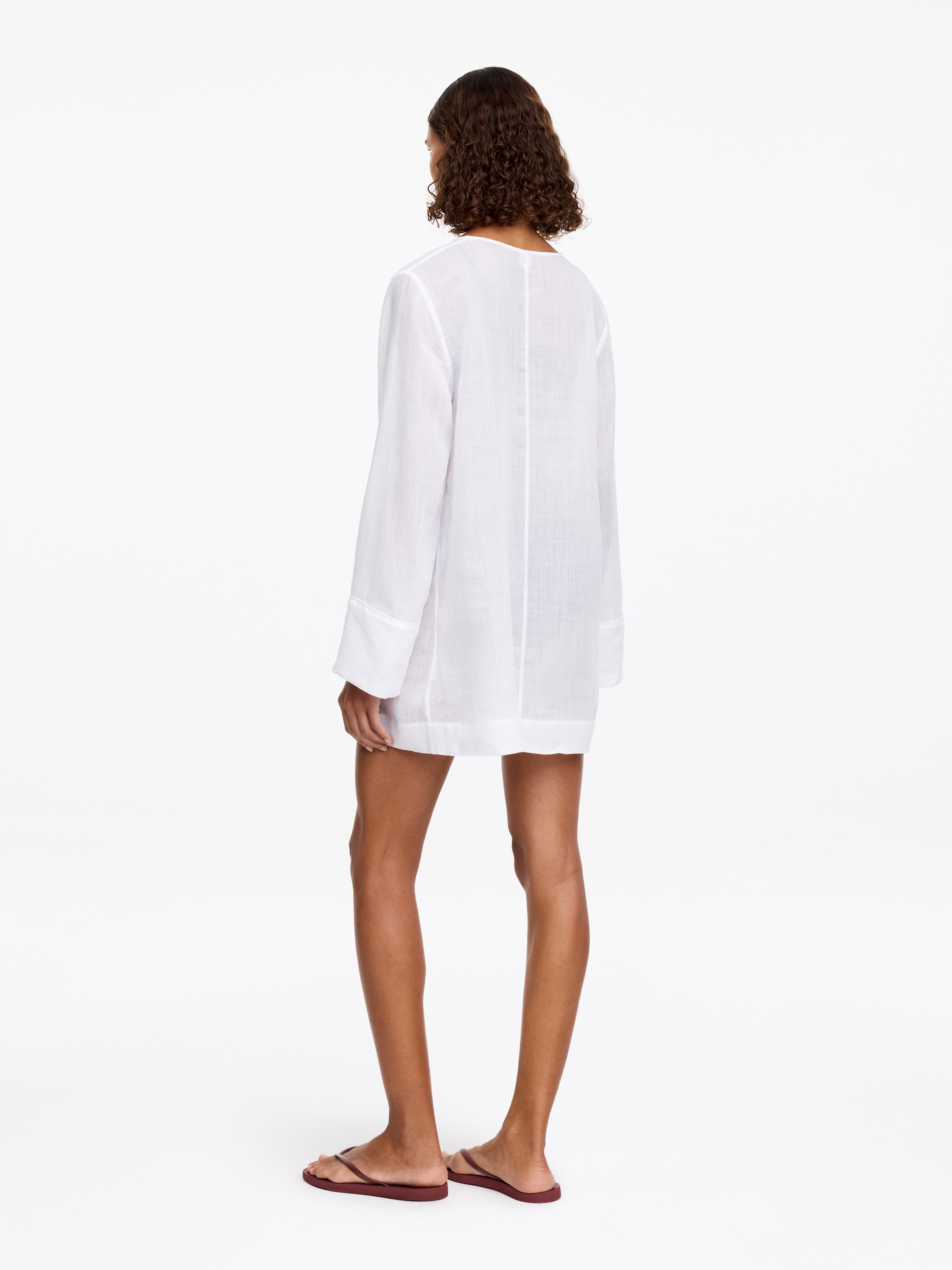 Abito da spiaggia in ramiè - Bianco - Relaxed fit - Women - StillMedia/Lookbook - 6
