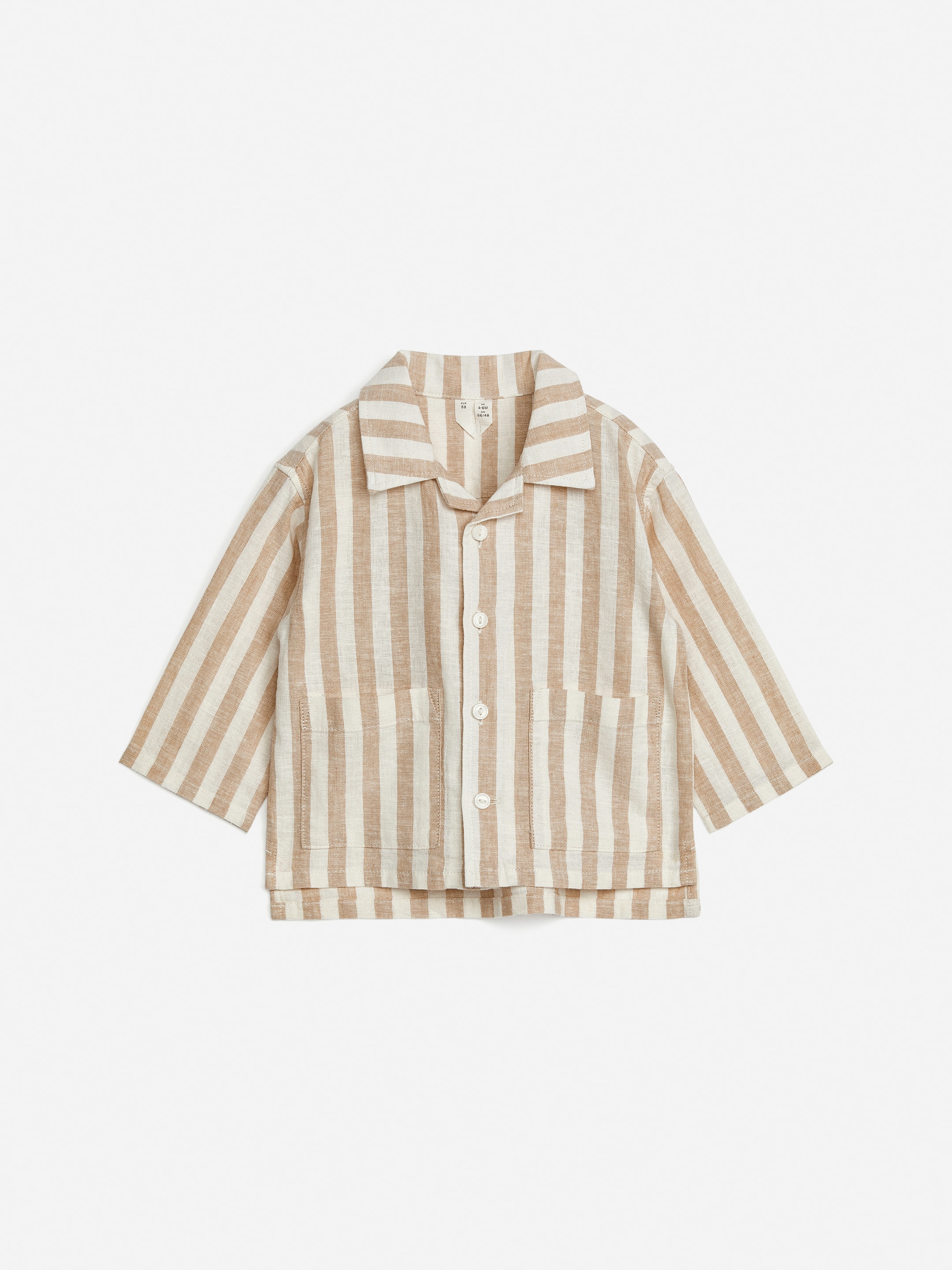 Visualizza immagine più grande: Camicia in lino e cotone - Beige/Bianco - BAMBINO | H&M IT 1