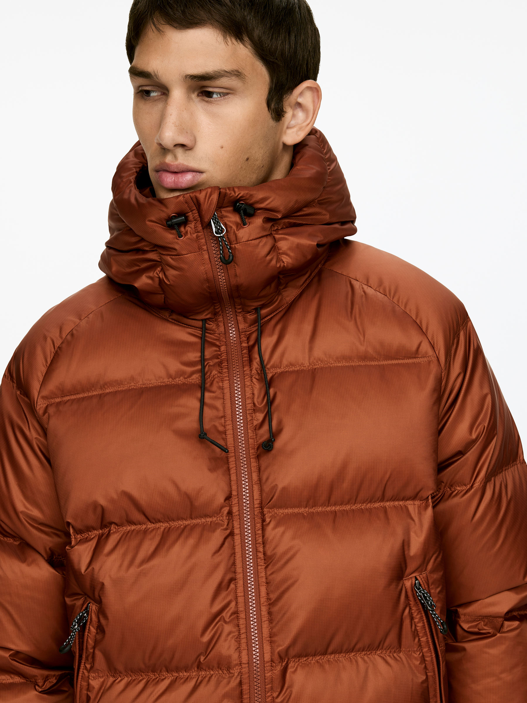 Upcycled Down Sporty Jacket - Orange - Regular fit - Men - StillMedia/Lookbook - 6