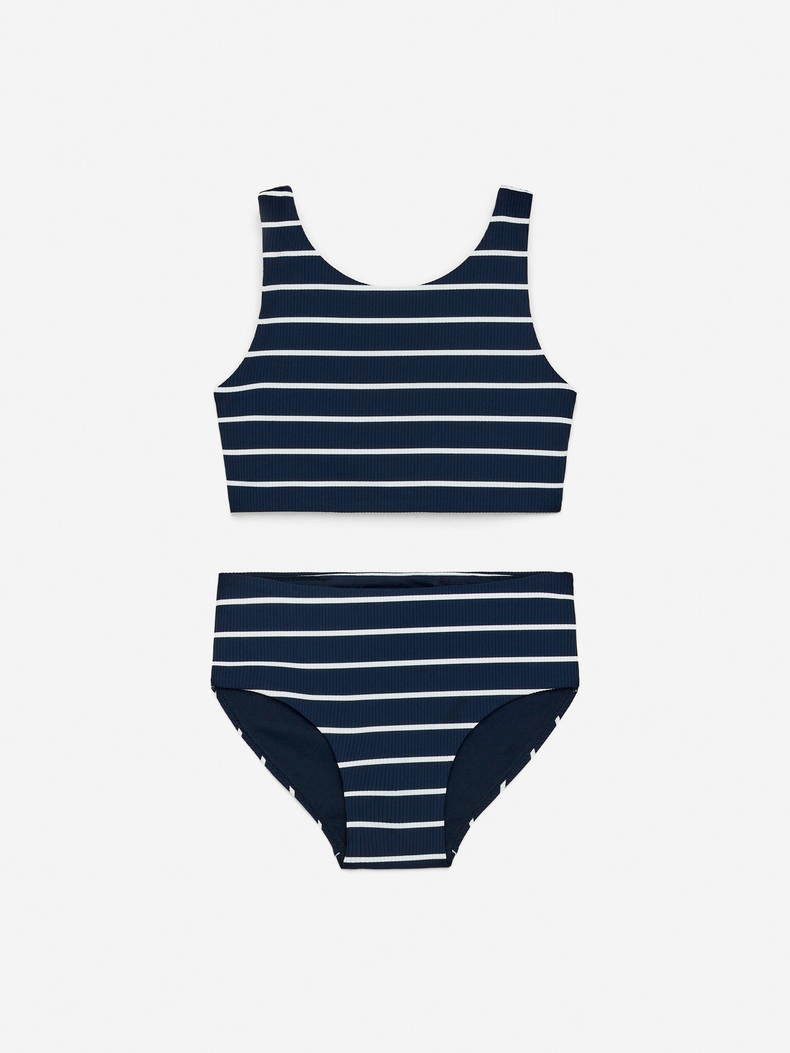 Bikini a coste UPF 50+ - Blu scuro/Bianco