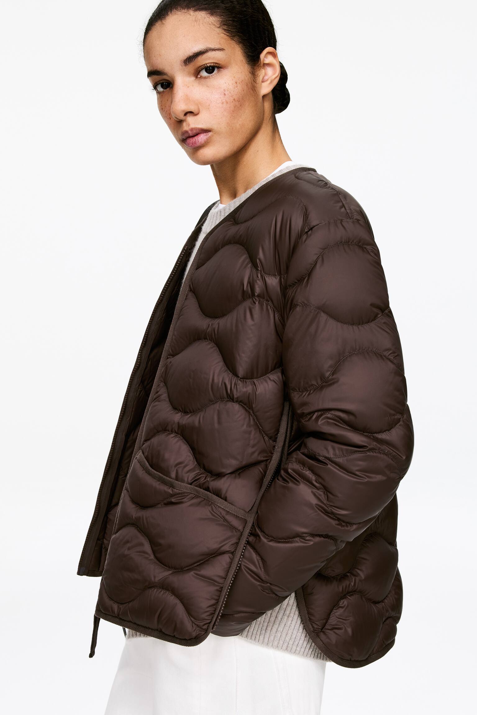 2-in-1 linerjacka, Upcycled Down - Brun - 3