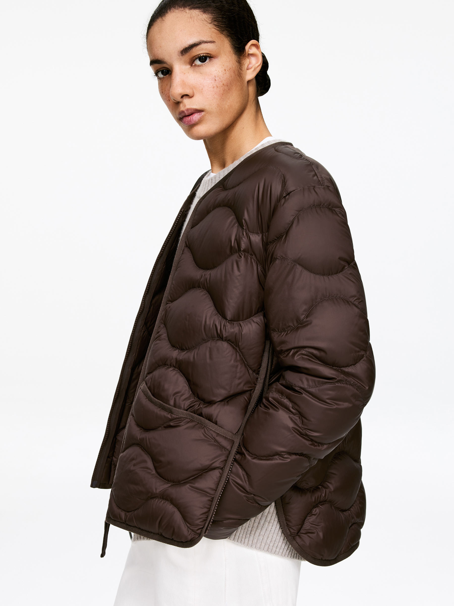 2-in-1 Upcycled Down Liner Jacket - Brown - Regular fit - Women - StillMedia/Lookbook - 9