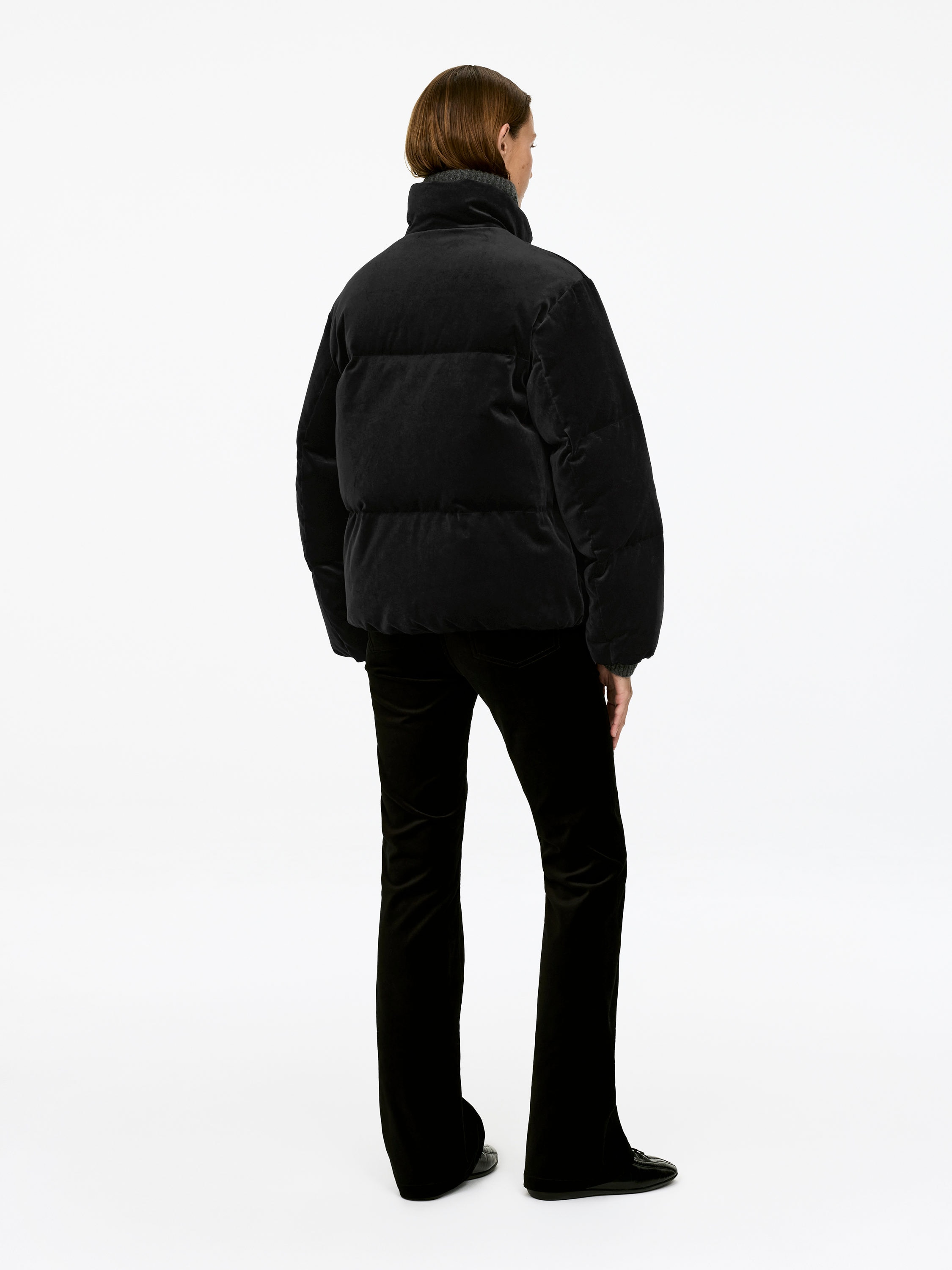 Velvet Puffer Jacket - Black - Regular fit - Women - StillMedia/Lookbook - 5