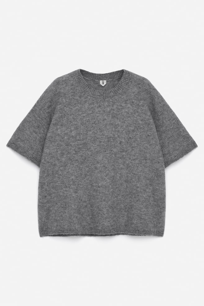 Pull en mélange de laine et d'alpaga - gris/Taupe clair/Bleu foncé/Noir/Rouge brun - 1