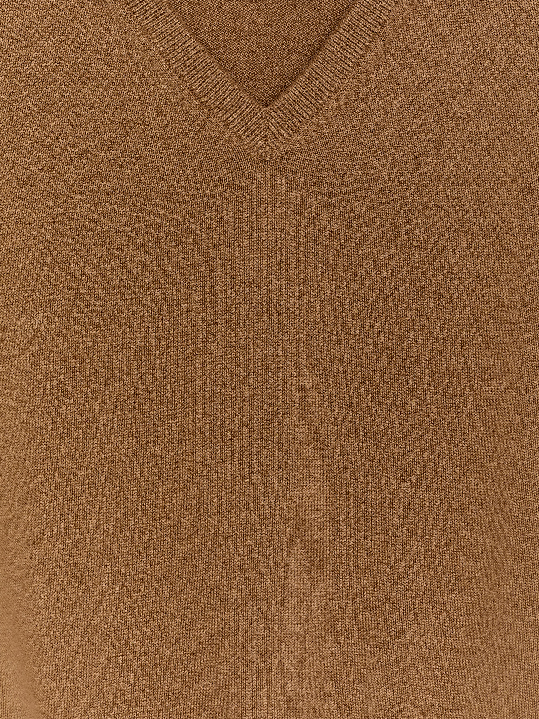 Pullover aus Baumwolle und Wolle mit V-Ausschnitt - Braun - Regular Fit - Damen - StillMedia/DescriptiveDetail - 1