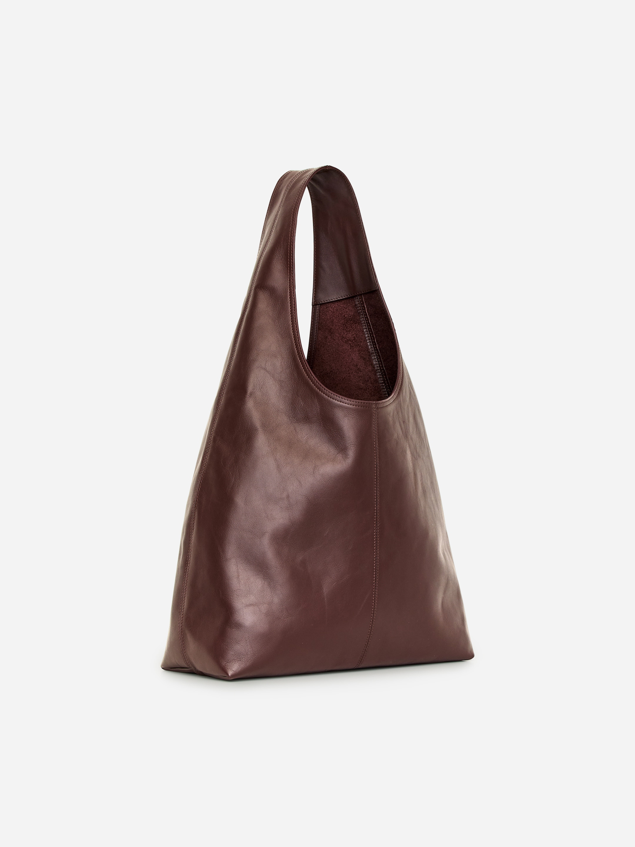Slouchy Leather Bag - Brown - women - StillMedia/DescriptiveStillLife - 4