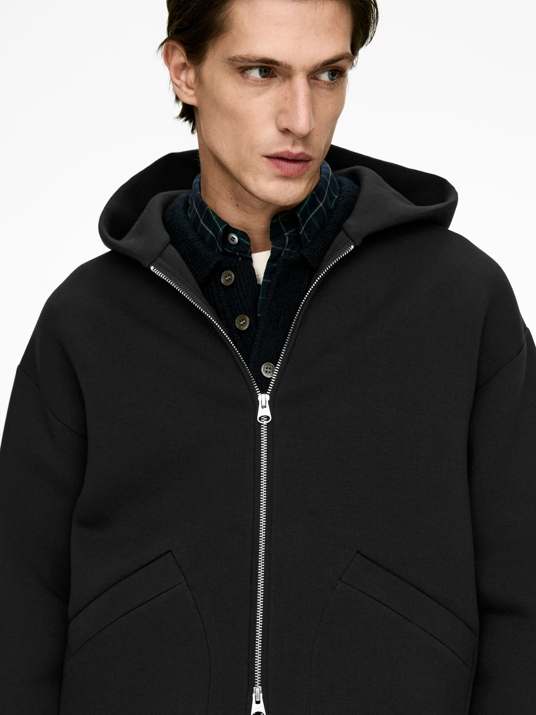 Scuba Zip Hoodie - Black - Relaxed fit - Men - StillMedia/Lookbook - 8