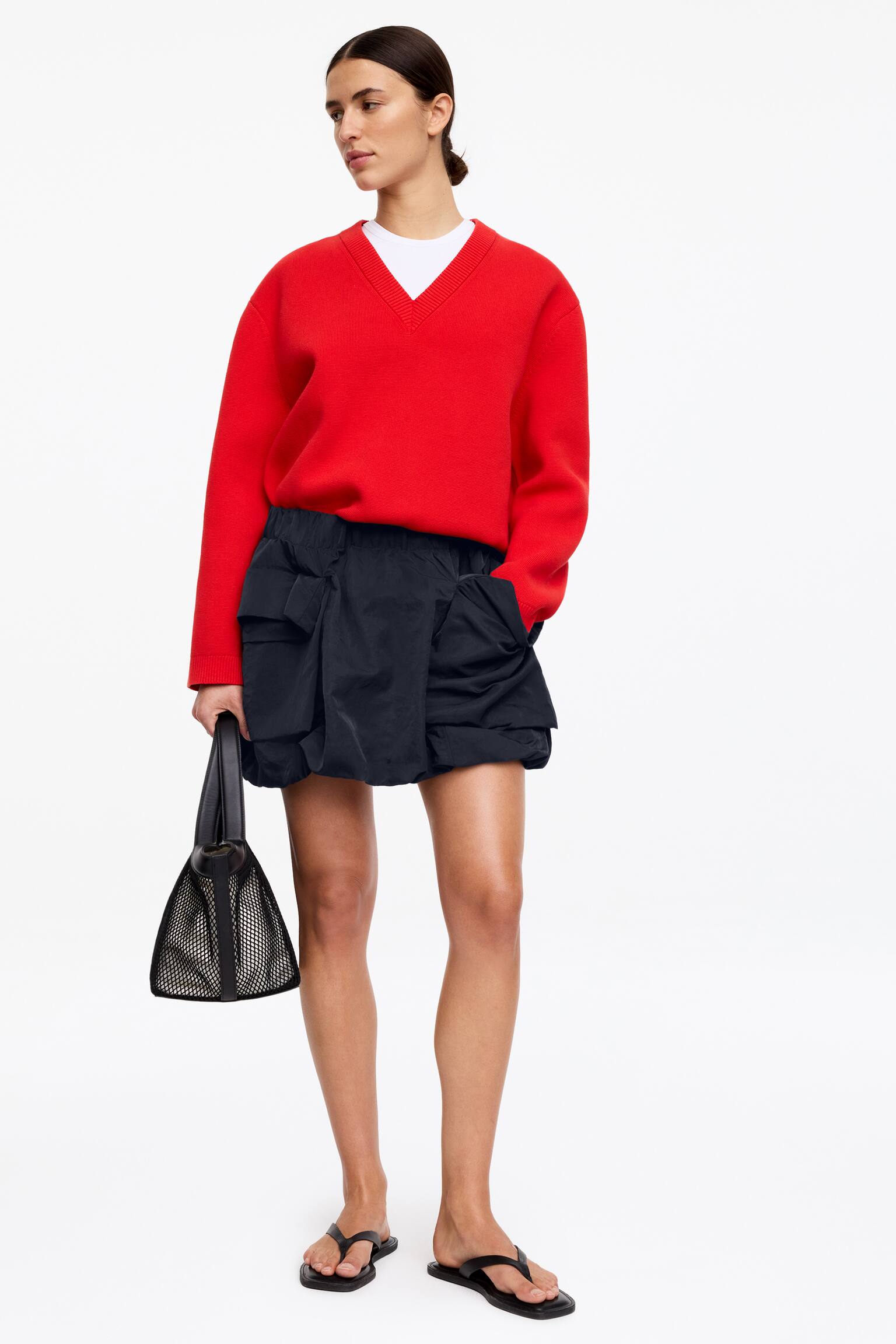 Minikjol med fickor - Mörkblå/Brun - 5