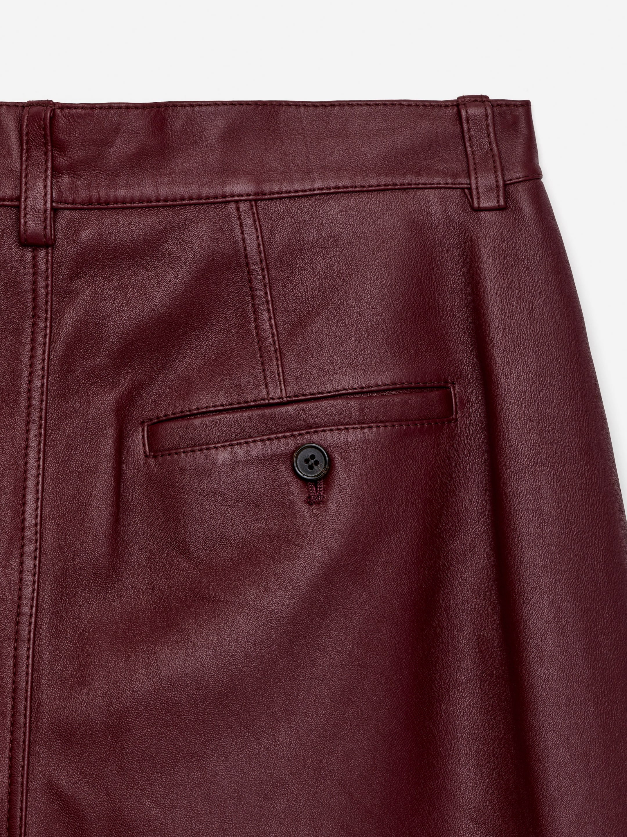 Lederhose mit Barrel Leg - Dunkelrot - Relaxed Fit - Women - StillMedia/DescriptiveDetail - 2
