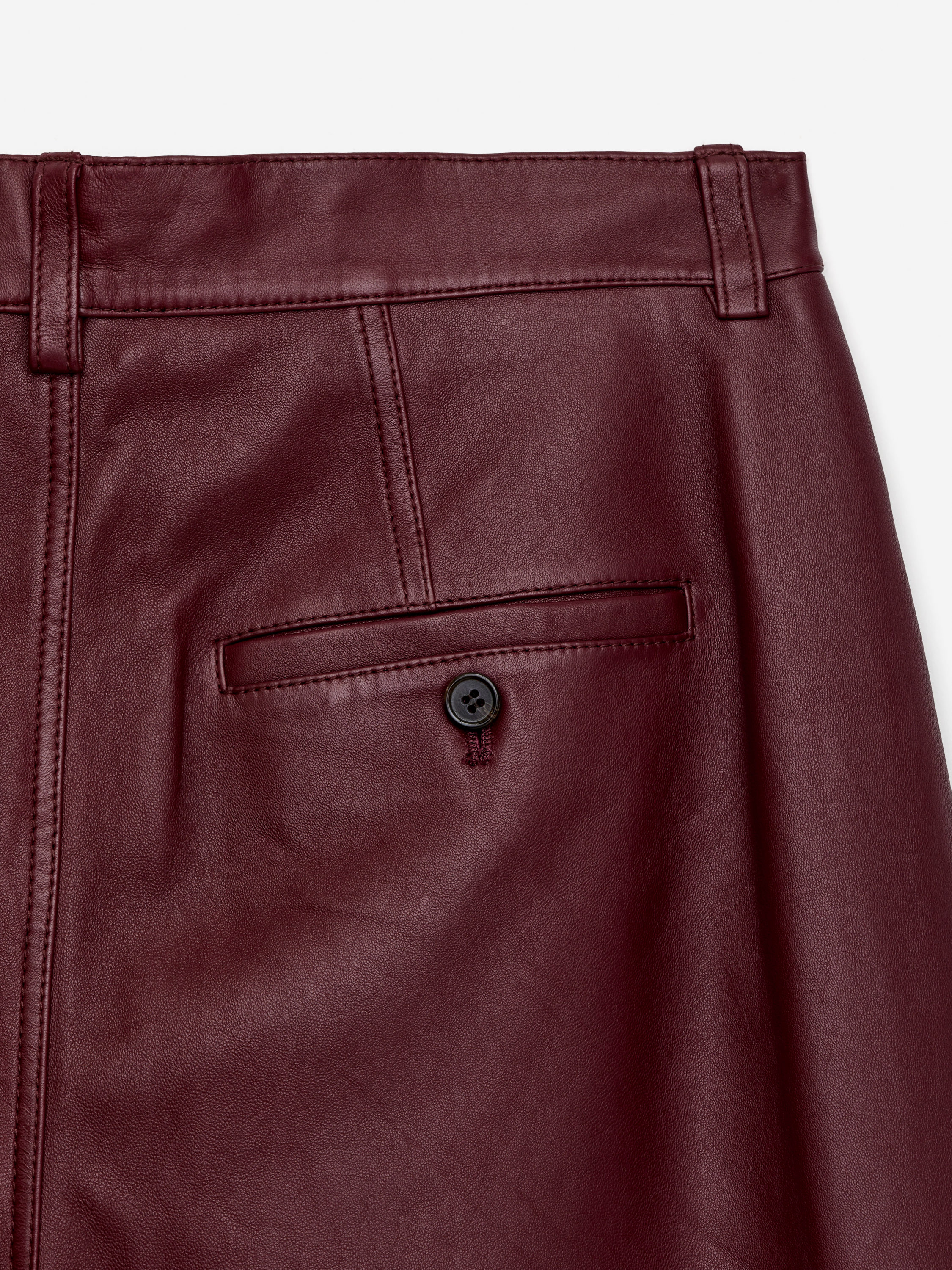 Barrel Leather Trousers - Dark Red - Relaxed fit - Women - StillMedia/DescriptiveDetail - 2