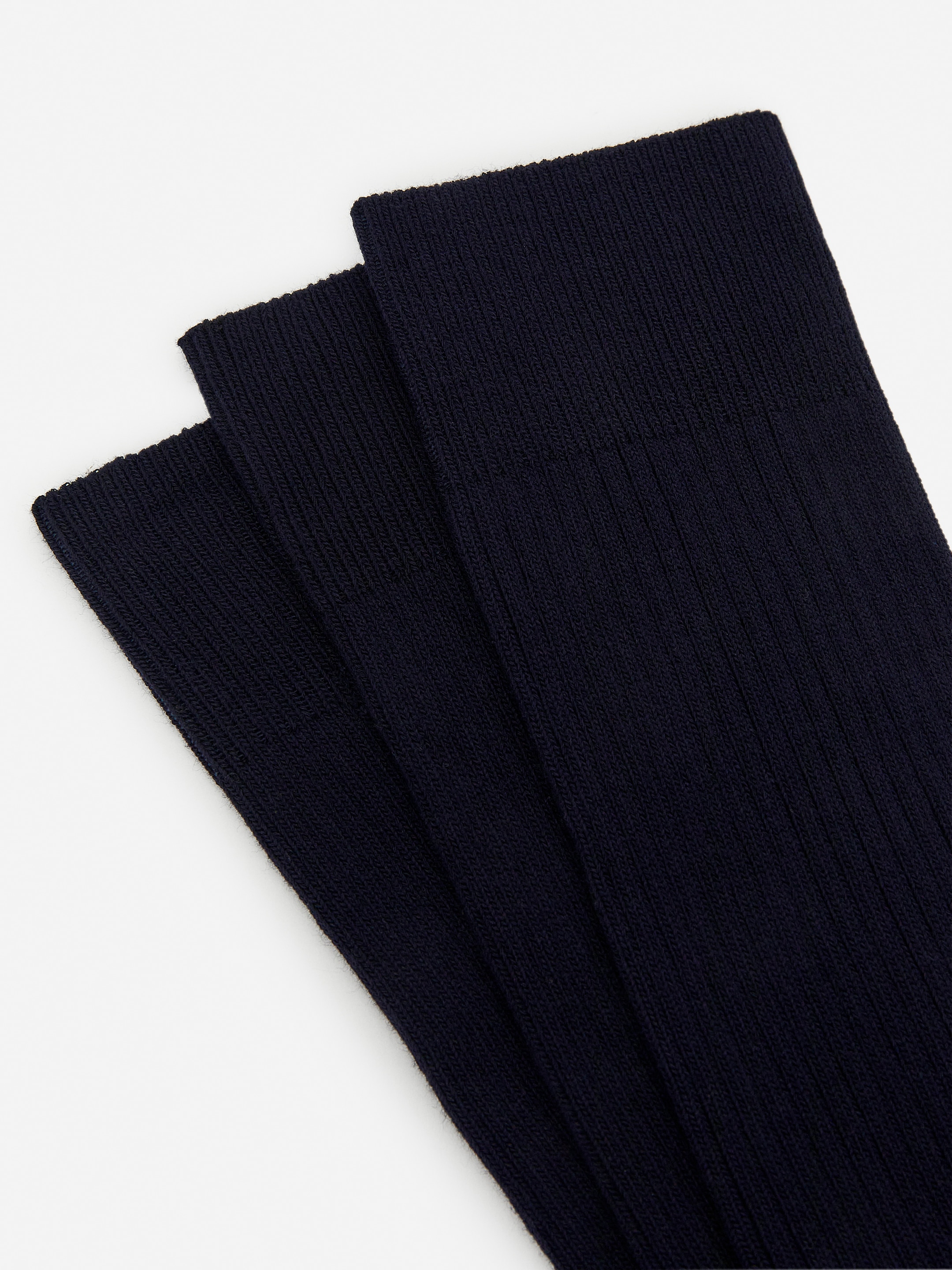 Chaussettes côtelées en coton Supima, 3 paires - Bleu - Homme - StillMedia/DescriptiveDetail - 1
