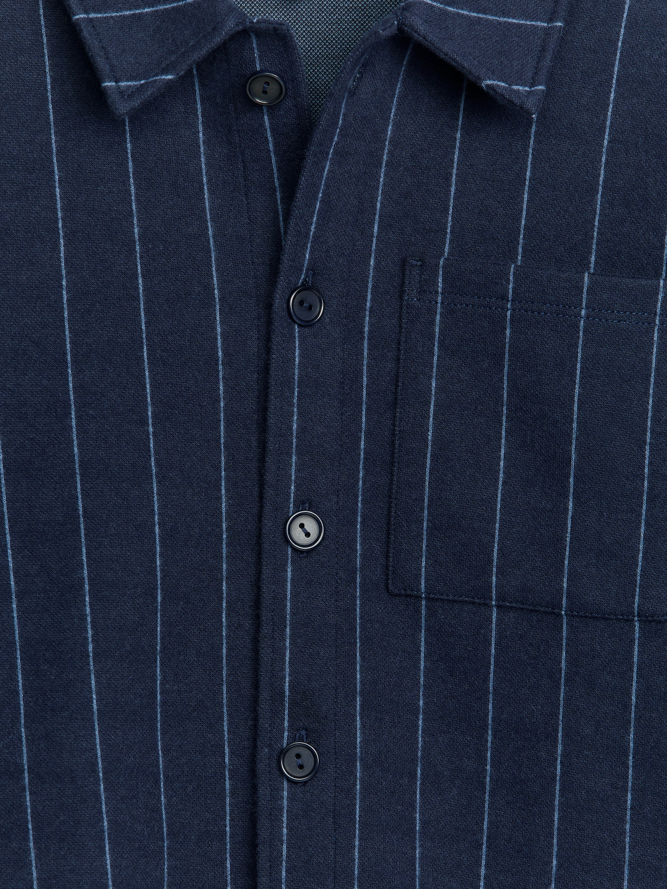 Pinstripe Cotton Overshirt - Dark Blue - Regular fit - Children - StillMedia/DescriptiveDetail - 3