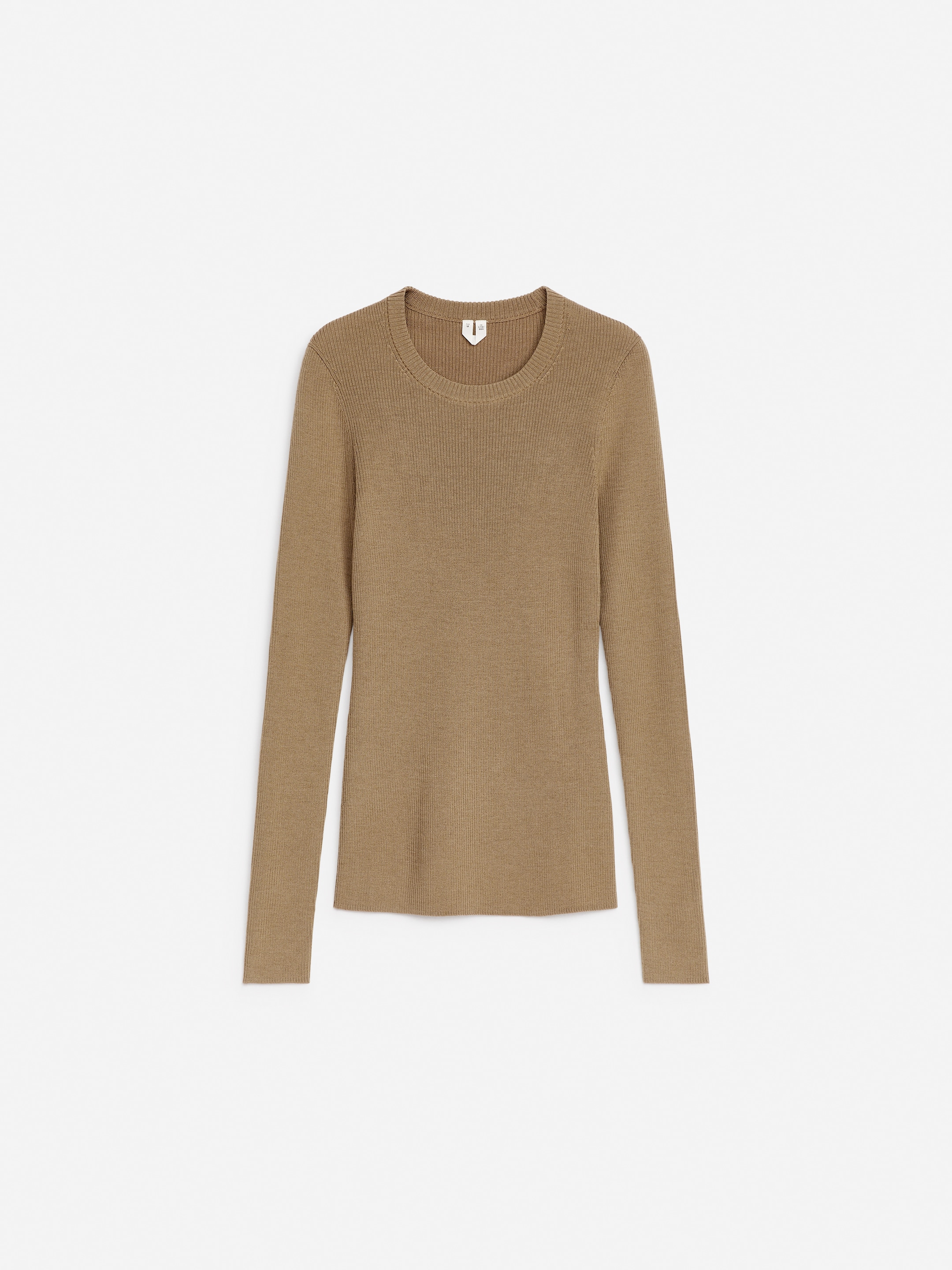 Ribbstickad topp i merinoull-#94896A-11933