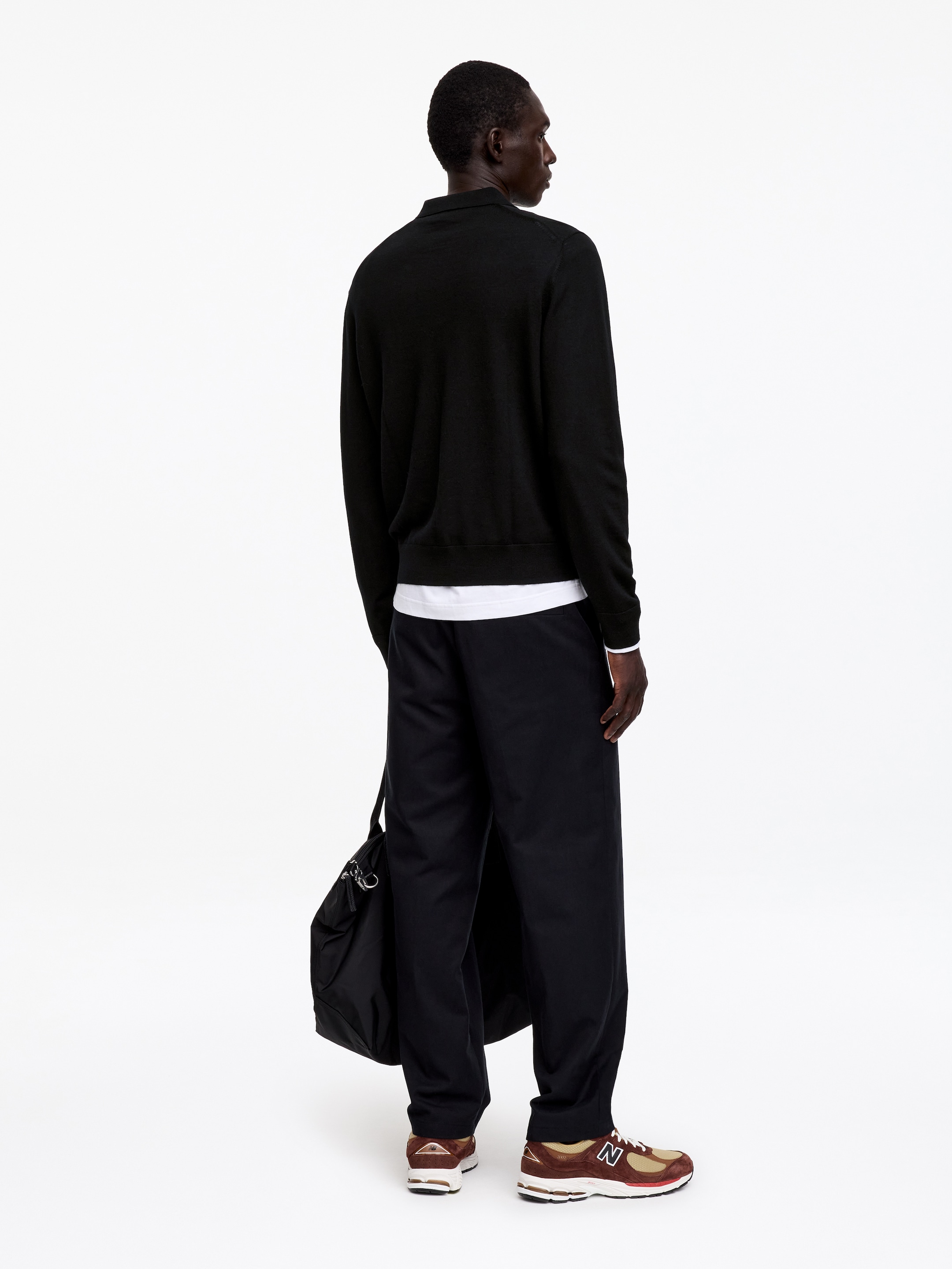 Merino Polo Jumper - Black - Regular fit - men - StillMedia/Lookbook - 5